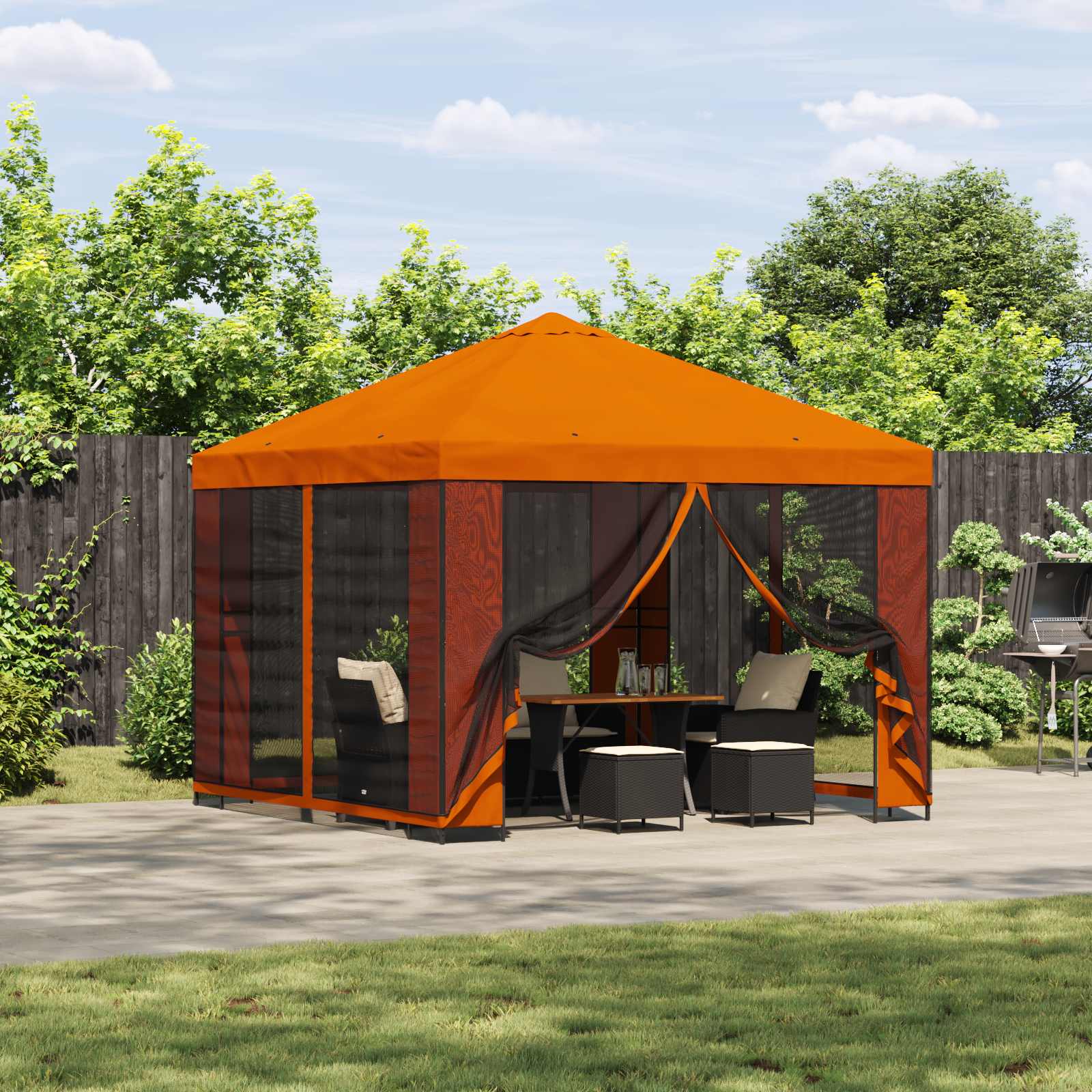 Dārza lapene ar sānu sienām 3 x 3 m Oranža