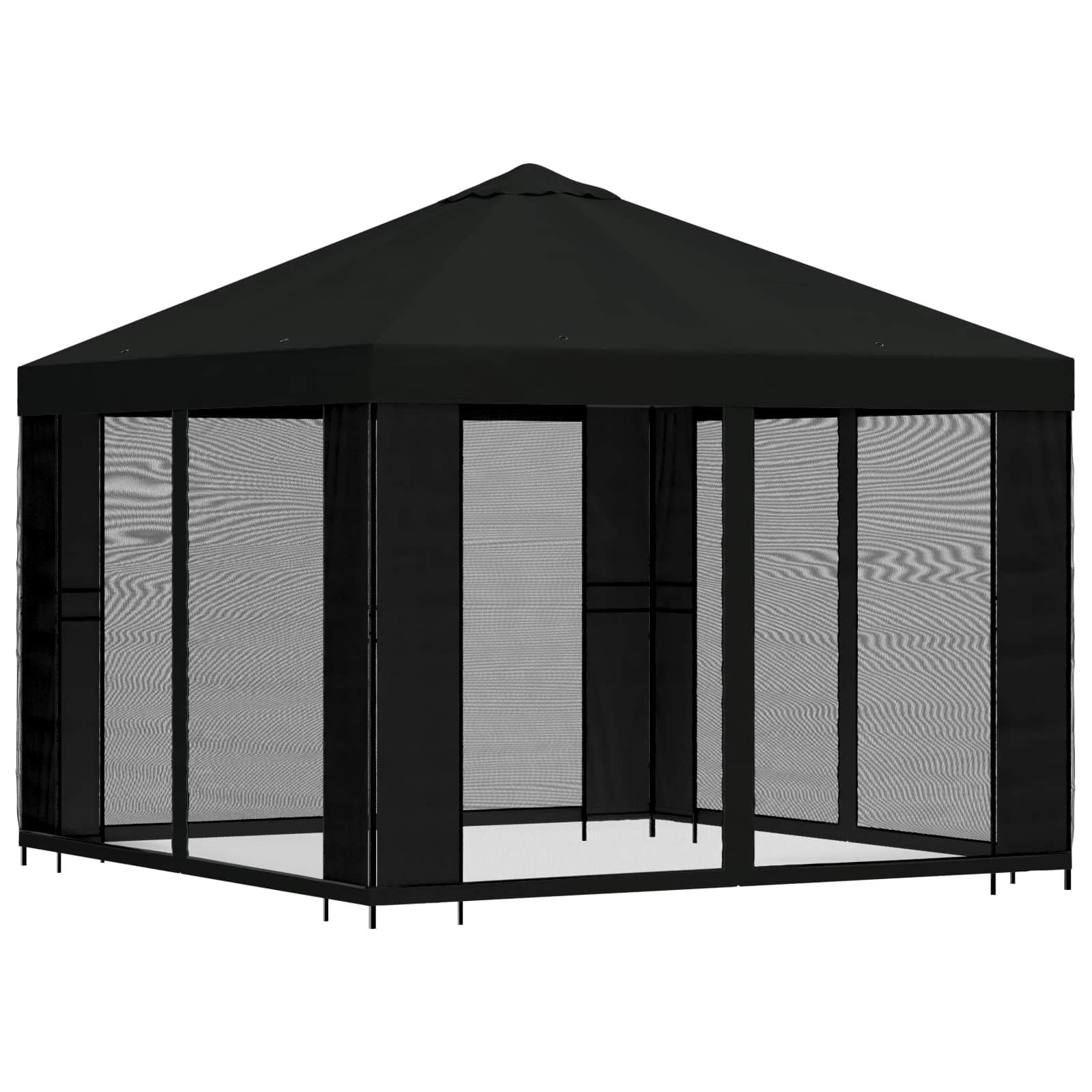 Sodo pavėsinė su šoninėmis sienelėmis 3 x 3 m Juoda