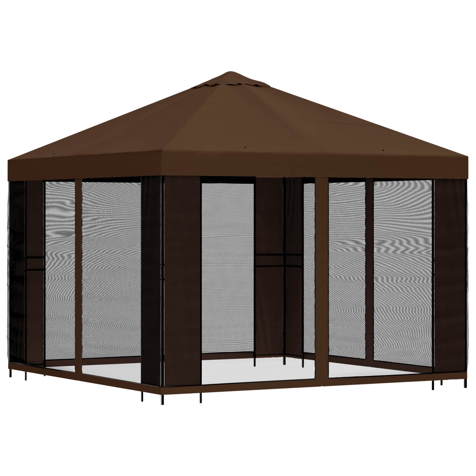 Dārza lapene ar sānu sienām 3 x 3 m Brūna