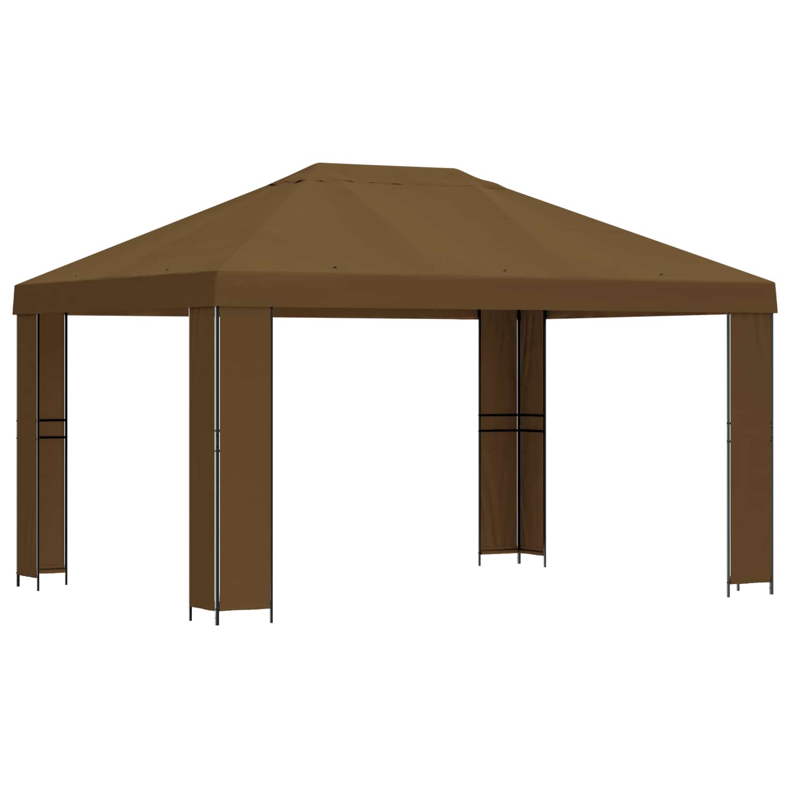 Pavėsinė 4 × 3 m Taupe Poliesteris ir plienas 190
