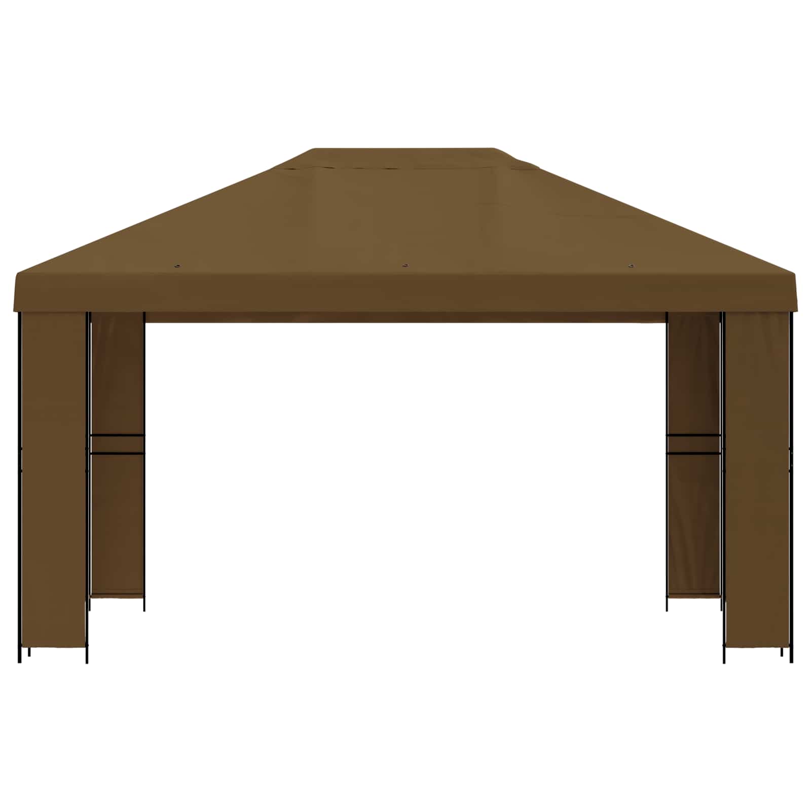Pavėsinė 4 × 3 m Taupe Poliesteris ir plienas 190