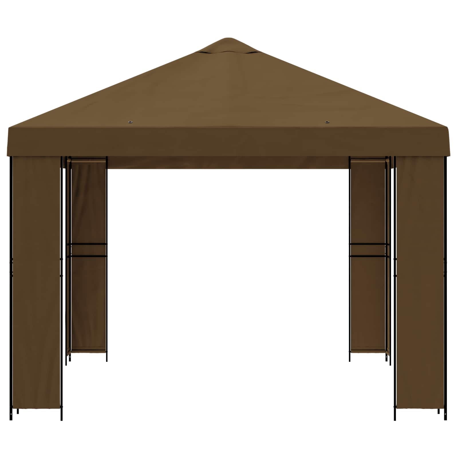 Pavėsinė 4 × 3 m Taupe Poliesteris ir plienas 190