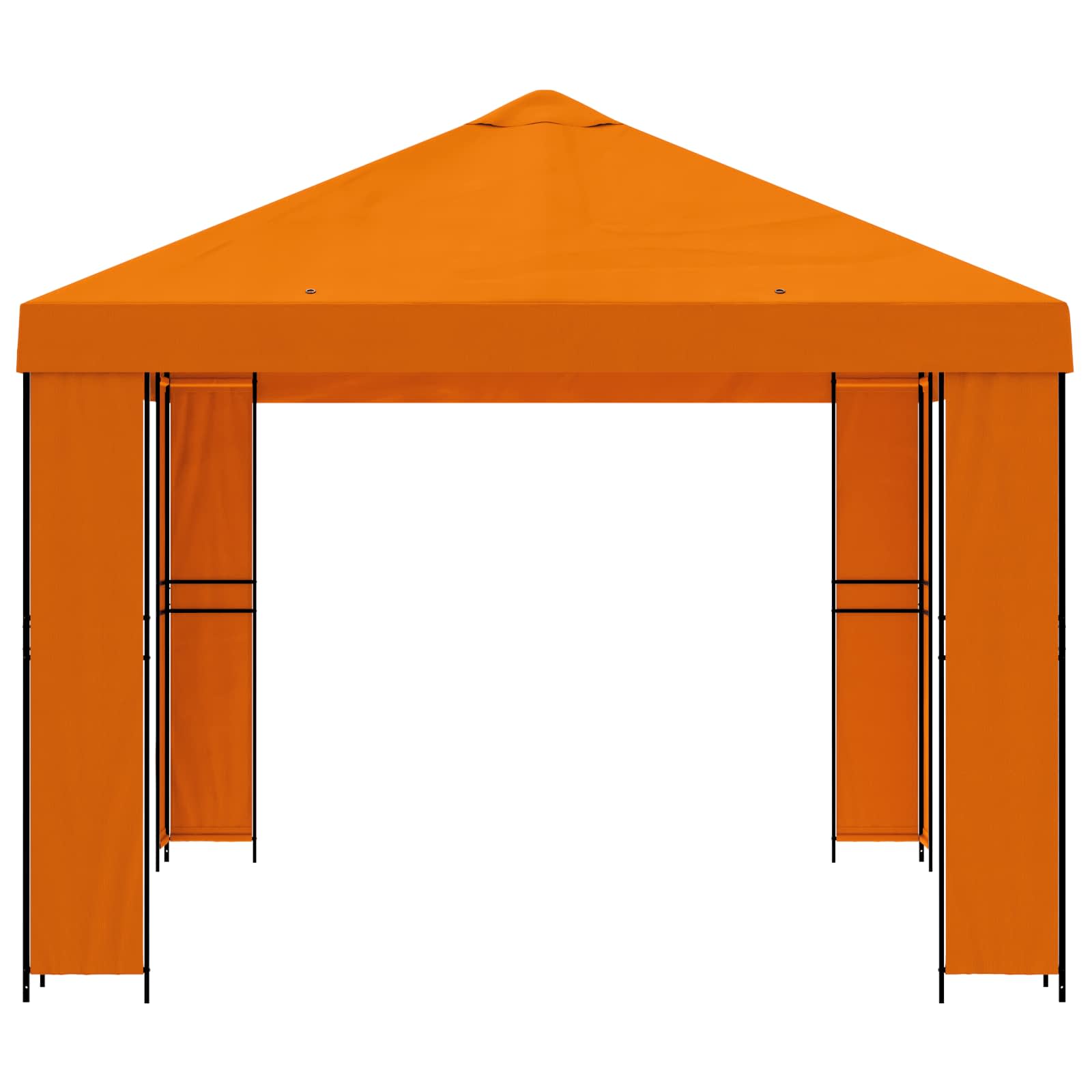 Pavėsinė 4 × 3 m Oranžinė Poliesteris ir plienas 190