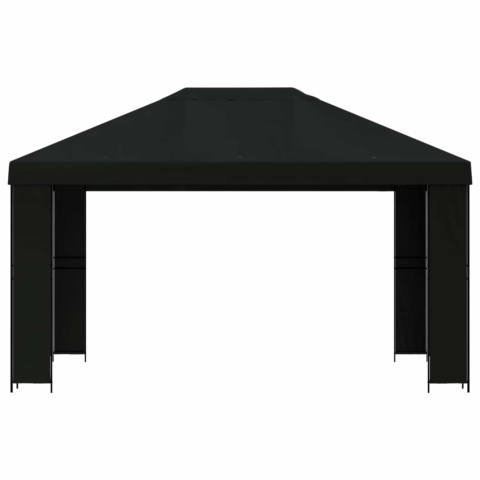 Pavėsinė 4 × 3 m Juoda Poliesteris ir plienas 190