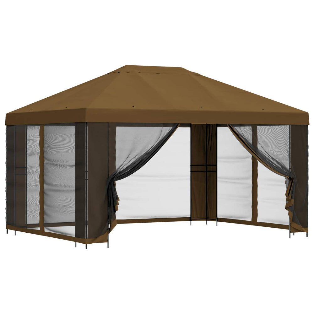 Sodo pavėsinė su šoninėmis sienelėmis 4 × 3 m Taupe
