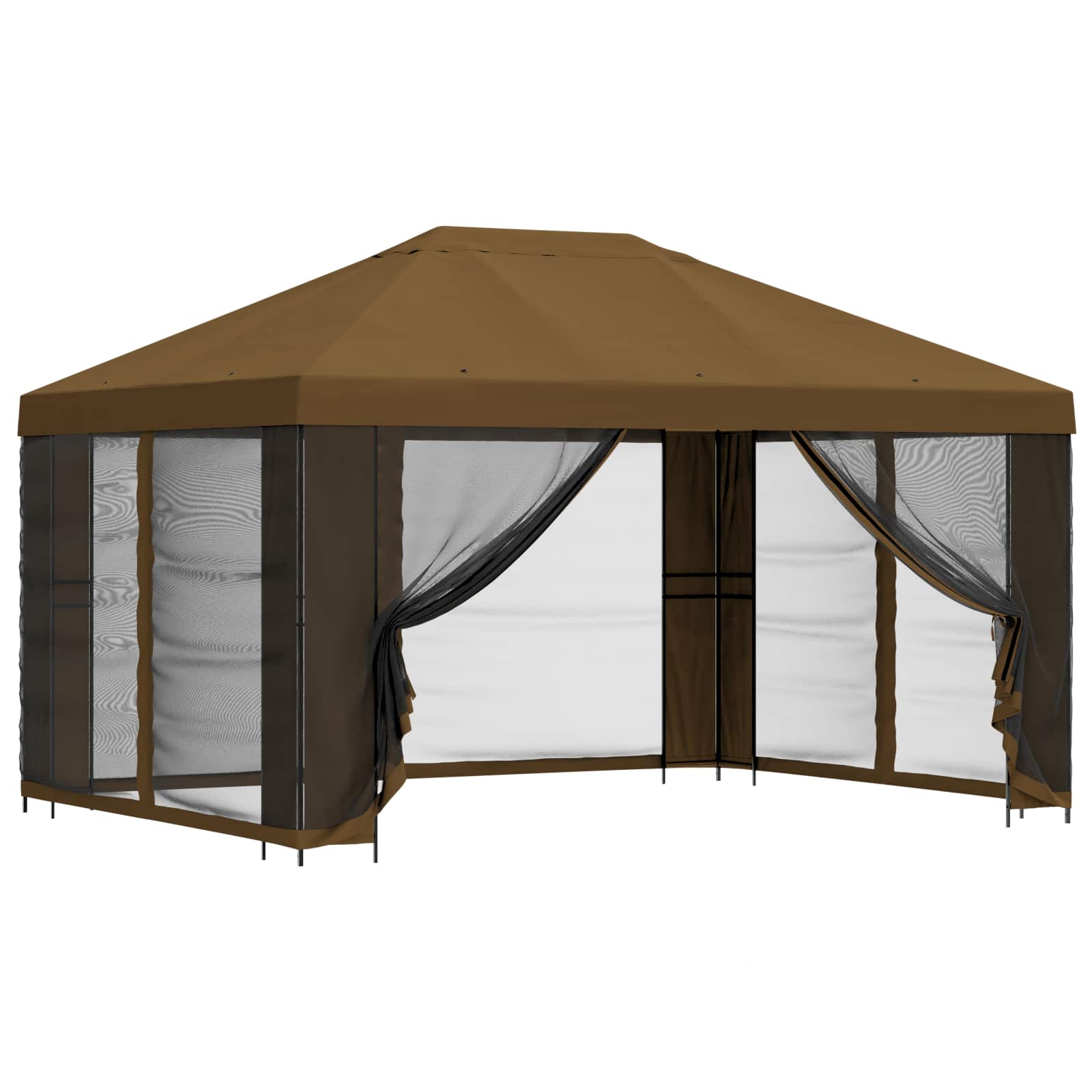 Sodo pavėsinė su šoninėmis sienelėmis 4 × 3 m Taupe