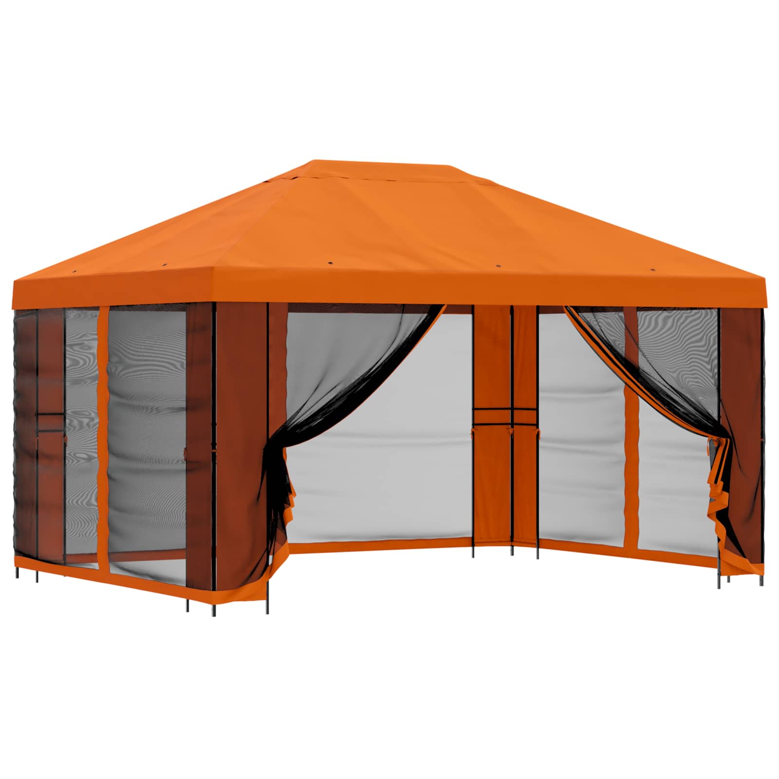 Sodo pavėsinė su šoninėmis sienelėmis 4 × 3 m Oranžinė