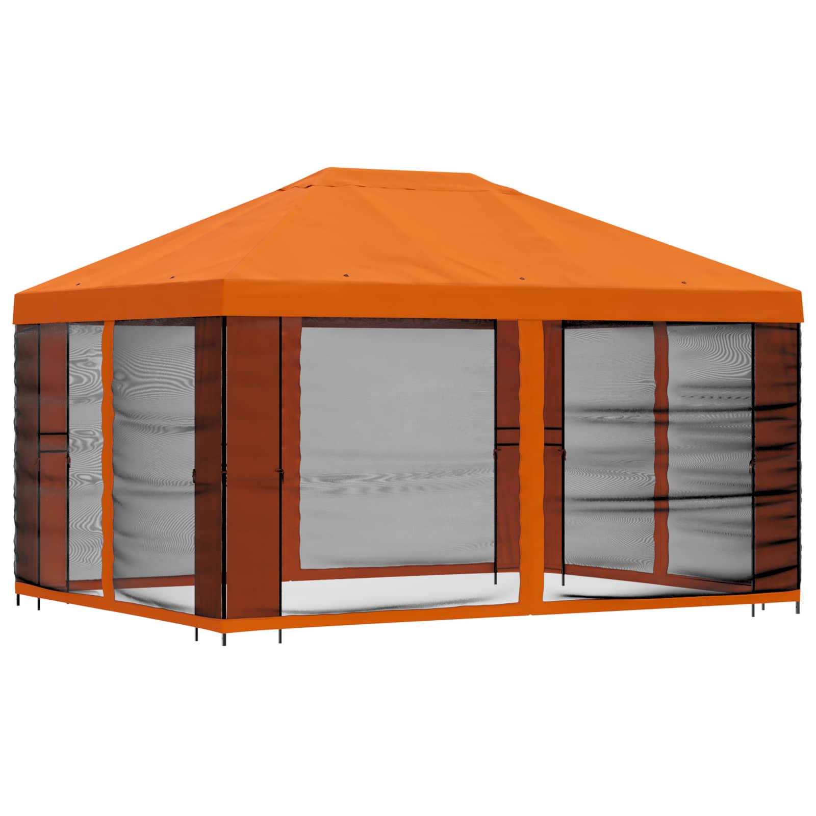 Sodo pavėsinė su šoninėmis sienelėmis 4 × 3 m Oranžinė