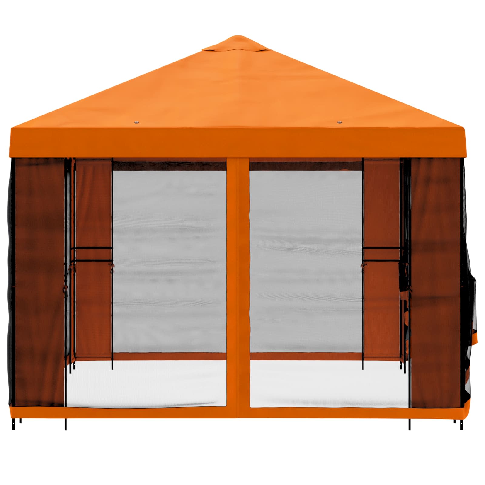 Sodo pavėsinė su šoninėmis sienelėmis 4 × 3 m Oranžinė