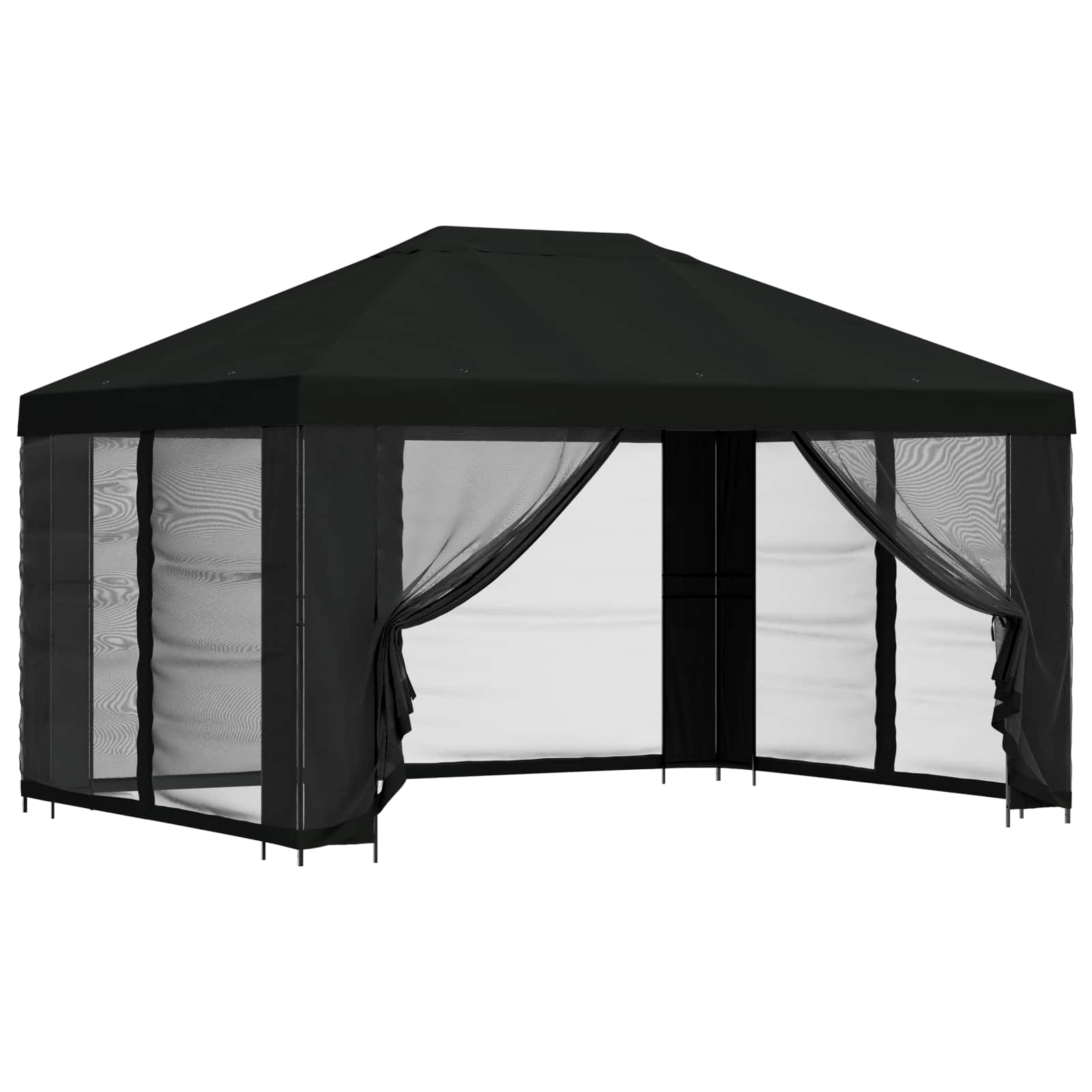 Paviljonas su šoninėmis sienelėmis 4 × 3 m Juoda