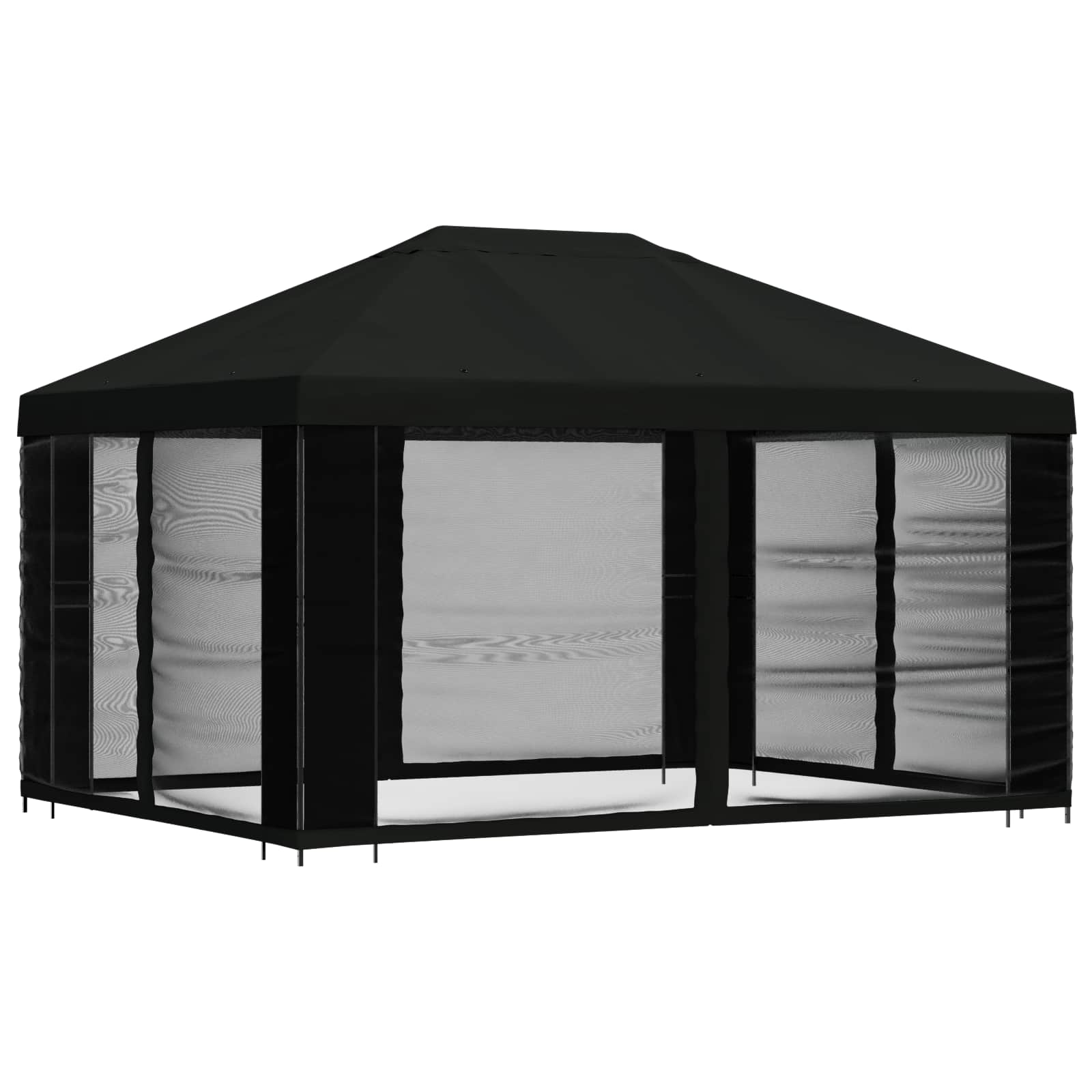 Paviljonas su šoninėmis sienelėmis 4 × 3 m Juoda