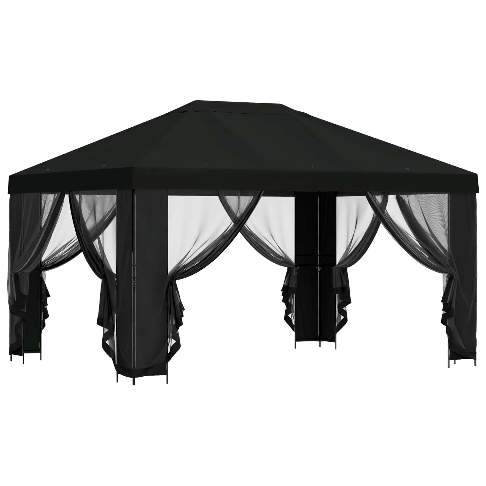 Paviljonas su šoninėmis sienelėmis 4 × 3 m Juoda
