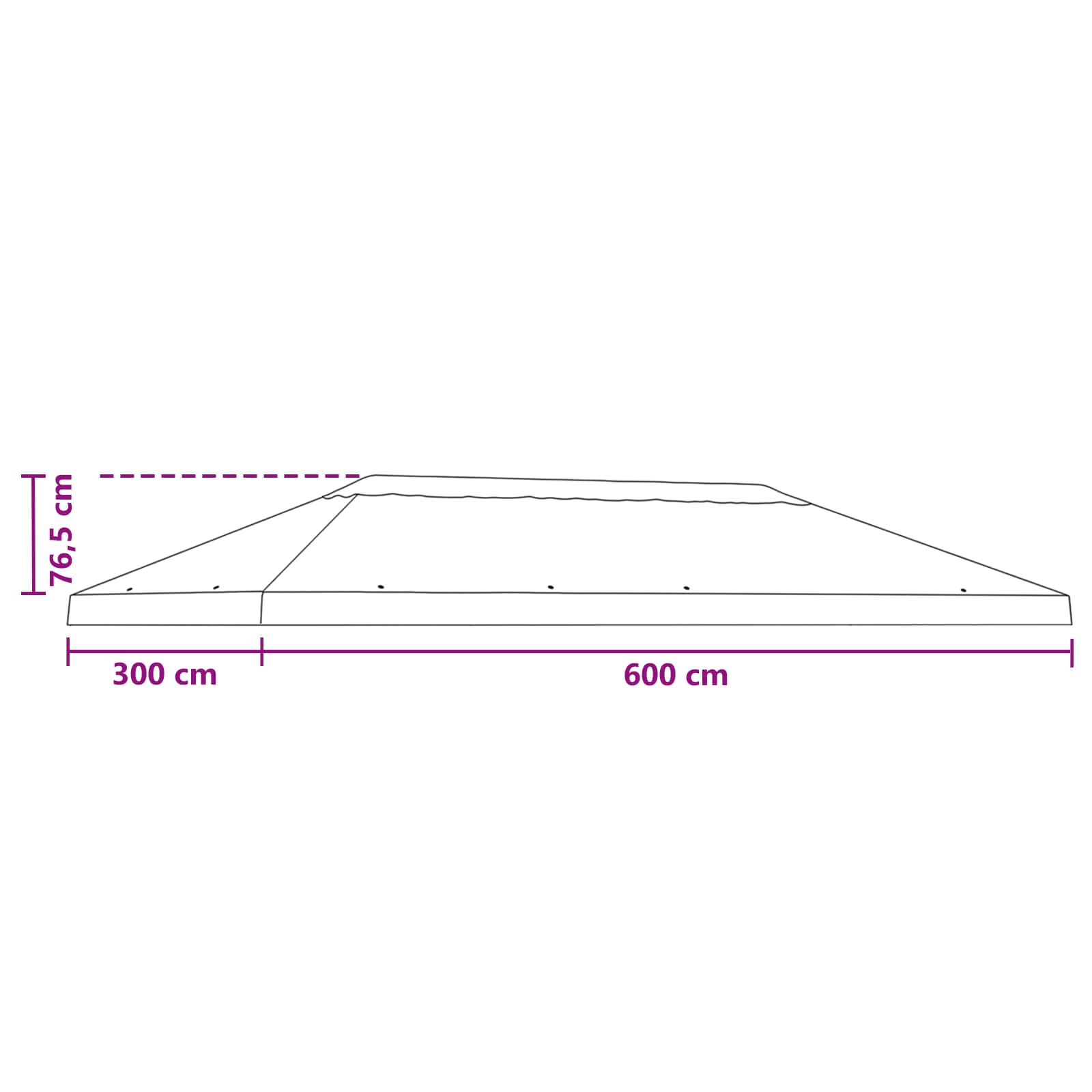 Paviliono kanapės danga 6 x 3 m Žalia Poliesteris 190