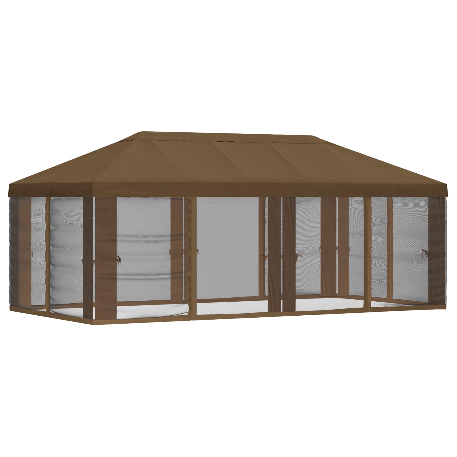 Pavėsinės dengti su šoninėmis sienelėmis 6 x 3 m Taupe