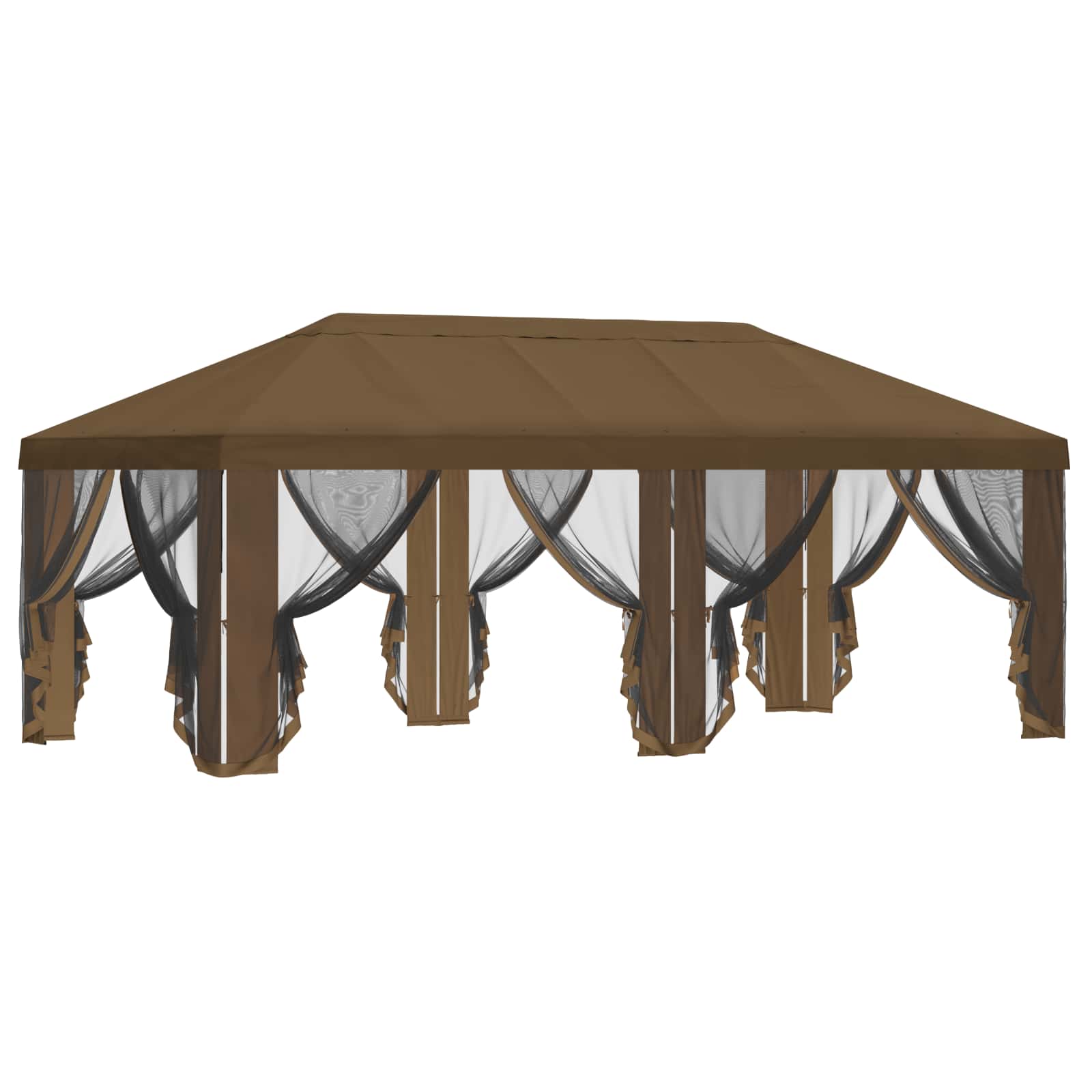 Pavėsinės dengti su šoninėmis sienelėmis 6 x 3 m Taupe