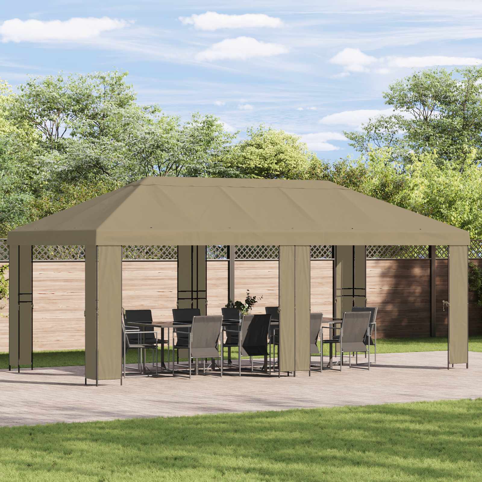 Paviljono uždanga 6 x 3 m Smėlio Poliesteris 190 gsm