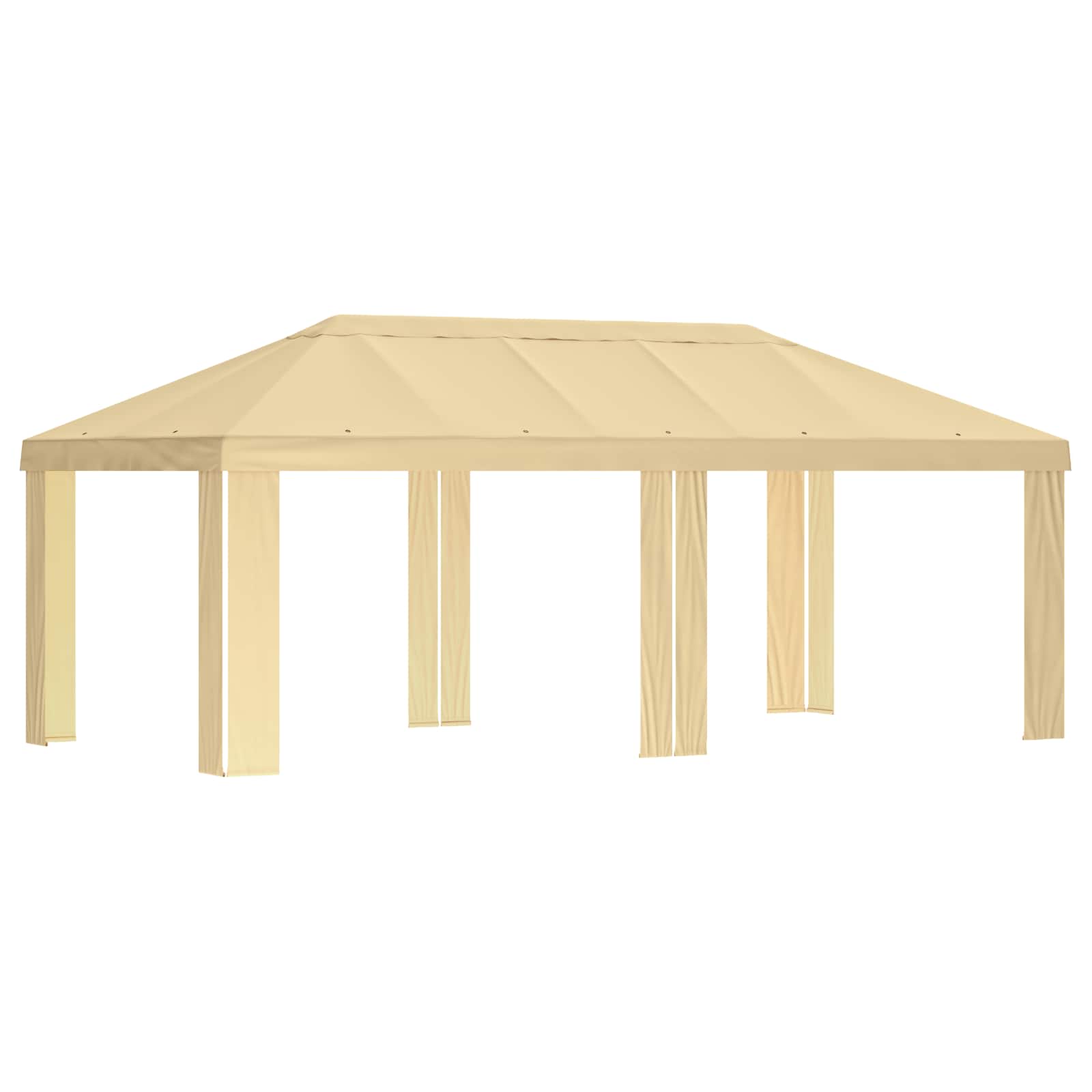 Paviljono uždanga 6 x 3 m Kreminė Poliesteris 190 gsm