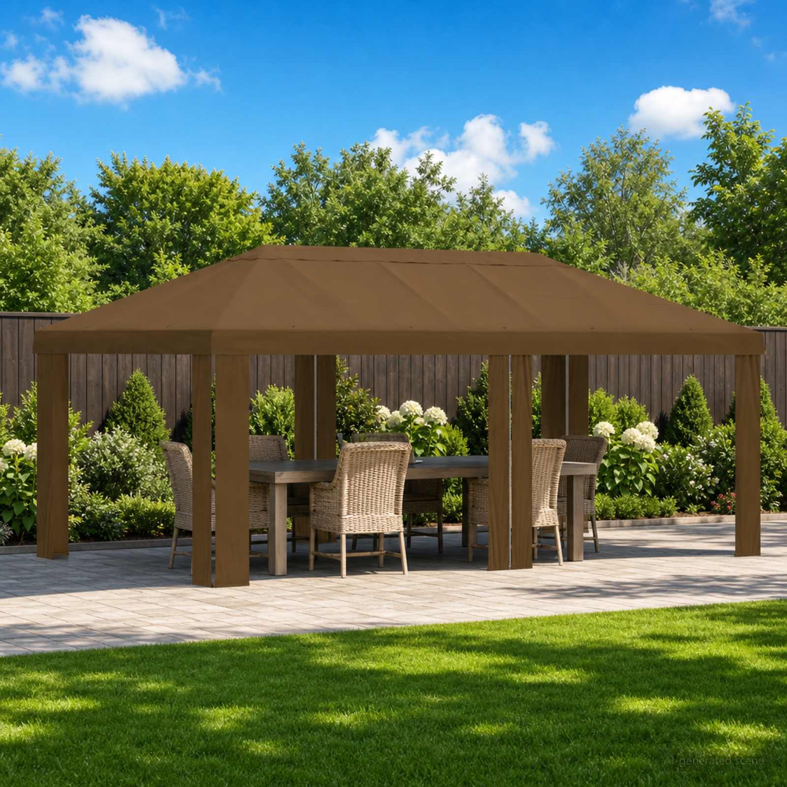 Paviljono uždanga 6 x 3 m Taupe Poliesteris 190 gsm