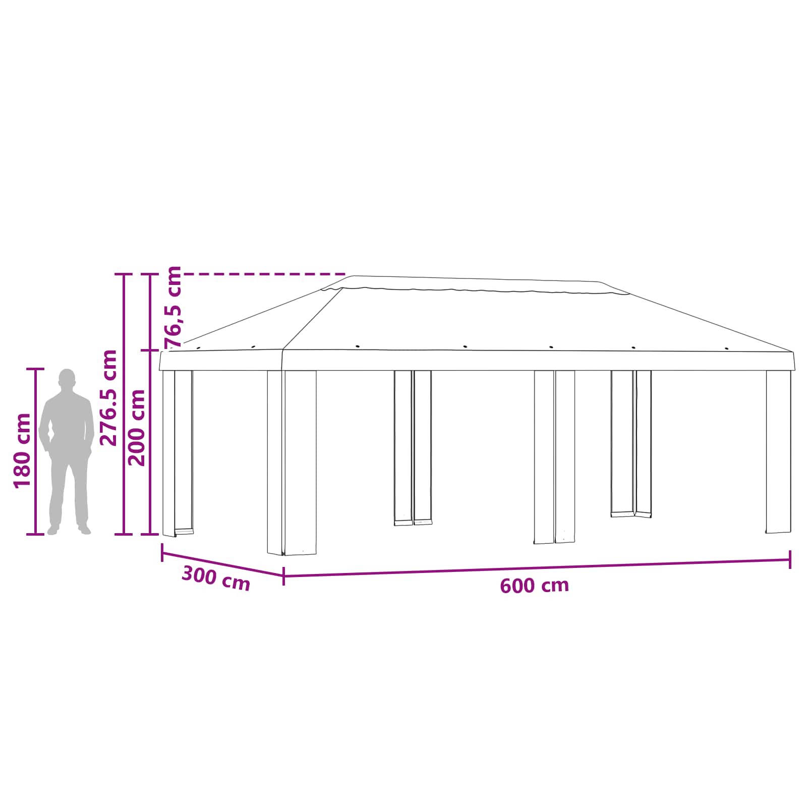 Paviljono uždanga 6 x 3 m Taupe Poliesteris 190 gsm