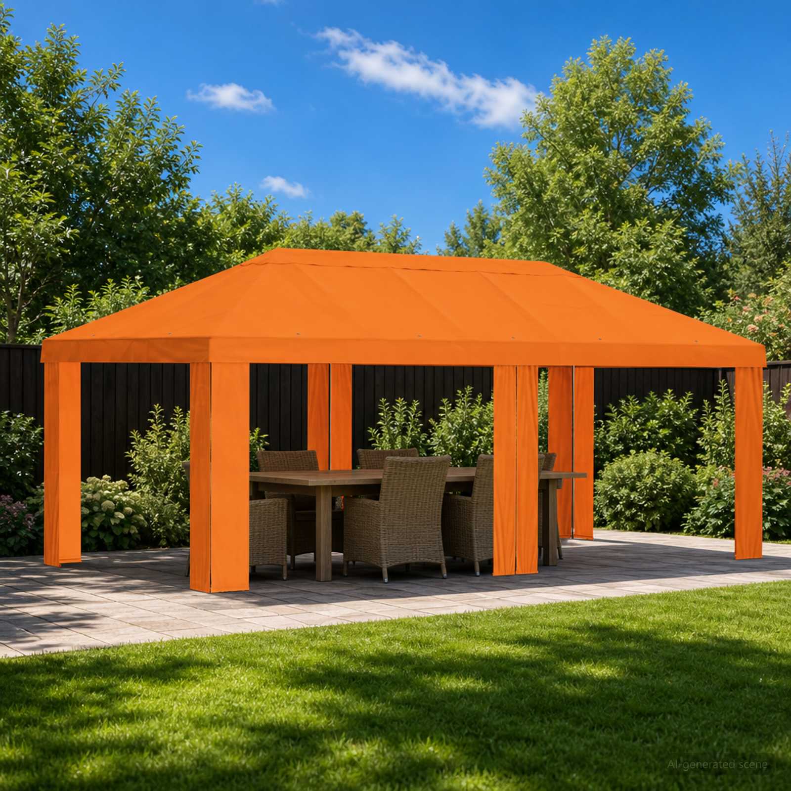 Paviljono uždanga 6 x 3 m Oranžinė Poliesteris 190 gsm