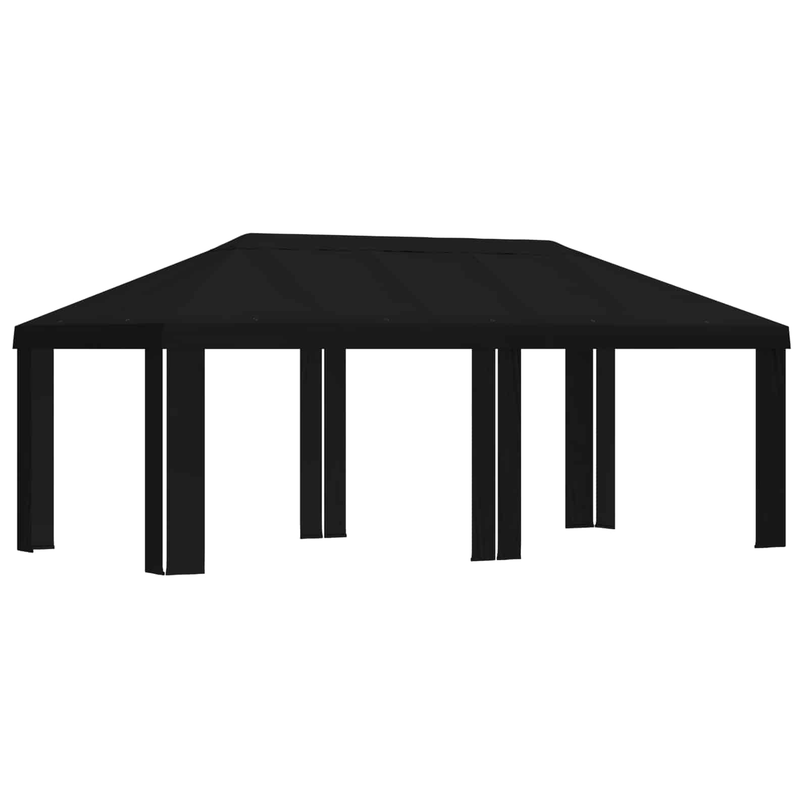 Paviljono uždanga 6 x 3 m Juoda Poliesteris 190 gsm