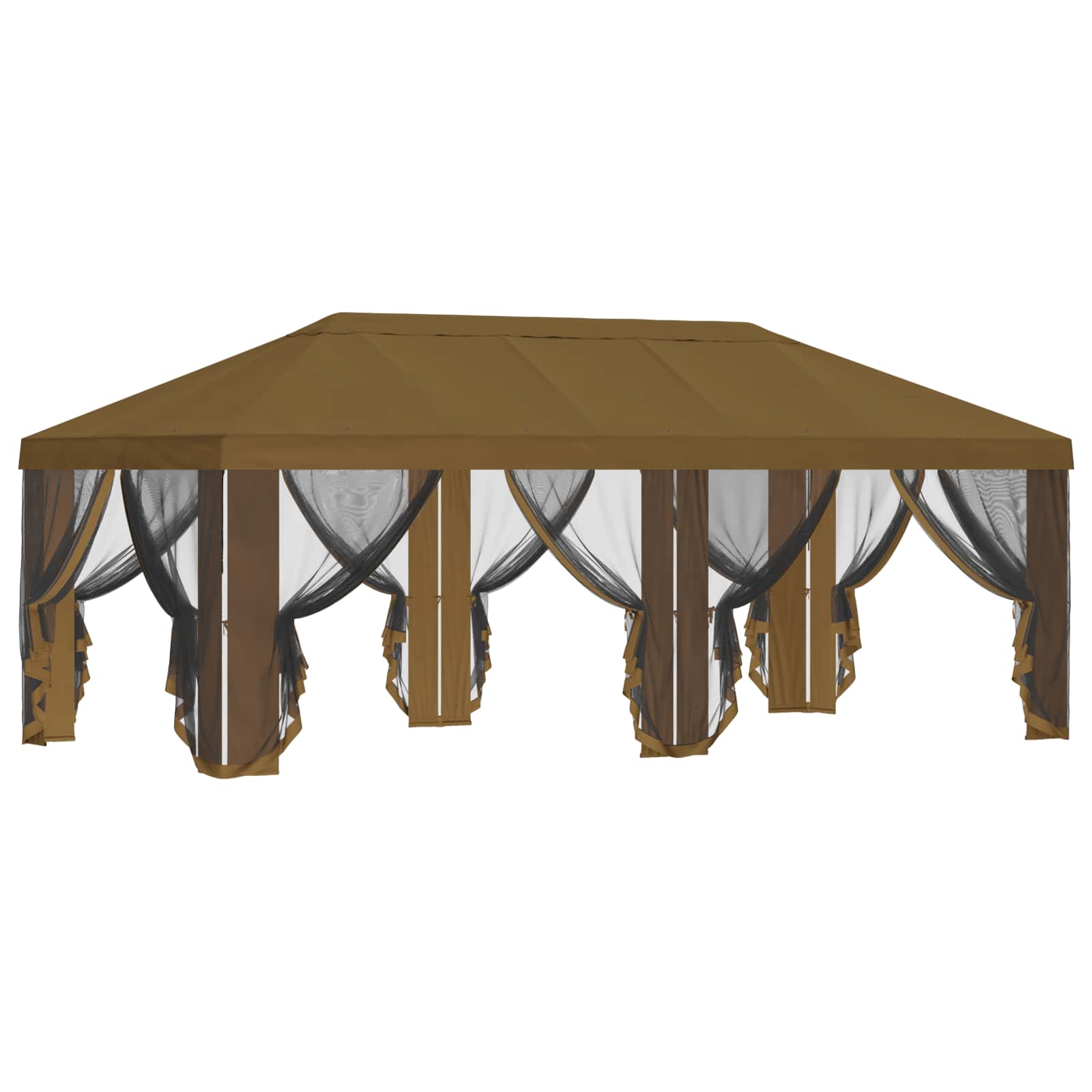 Pavėsinės dengti su šoninėmis sienelėmis Taupe 600,5 x 300,5 cm