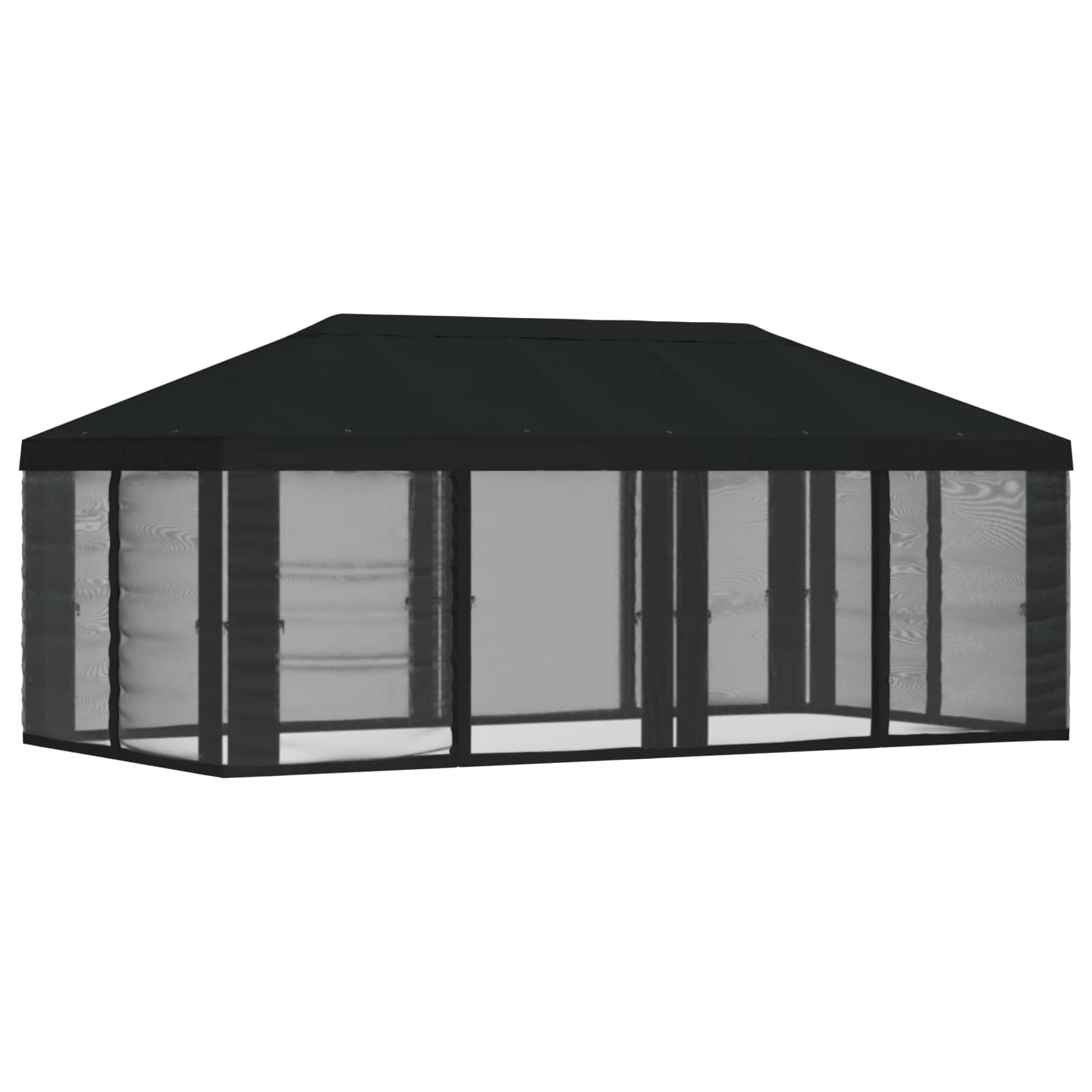 Pavėsinės dengti su šoninėmis sienelėmis Juoda 600,5 x 300,5 cm