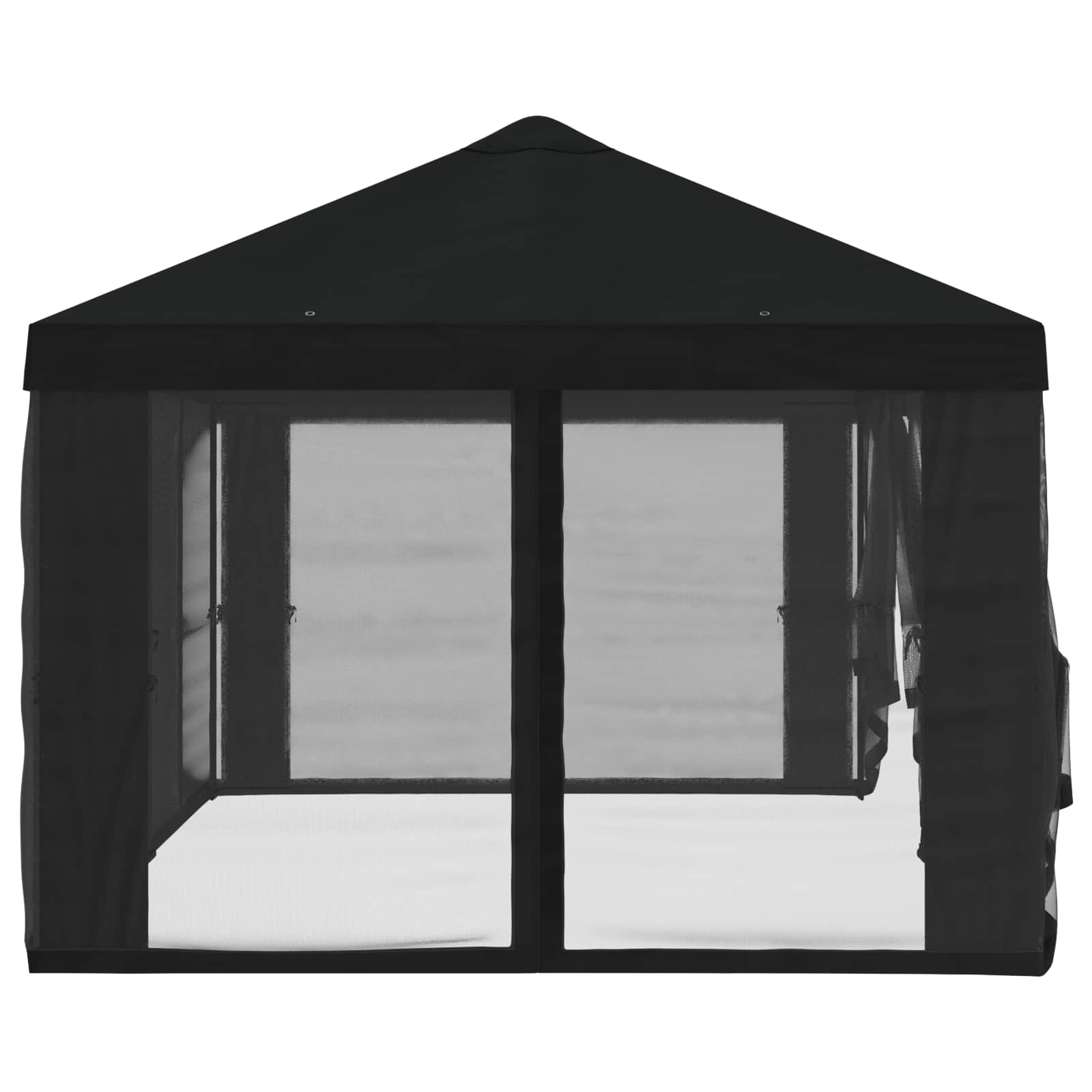 Pavėsinės dengti su šoninėmis sienelėmis Juoda 600,5 x 300,5 cm