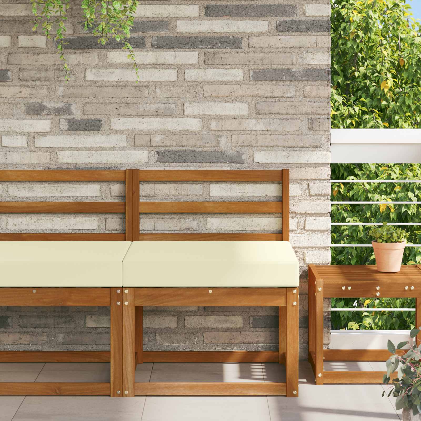 Lauko sofa pagalvėlė Kreminė 60 x 60 x 8 cm Poliesteris