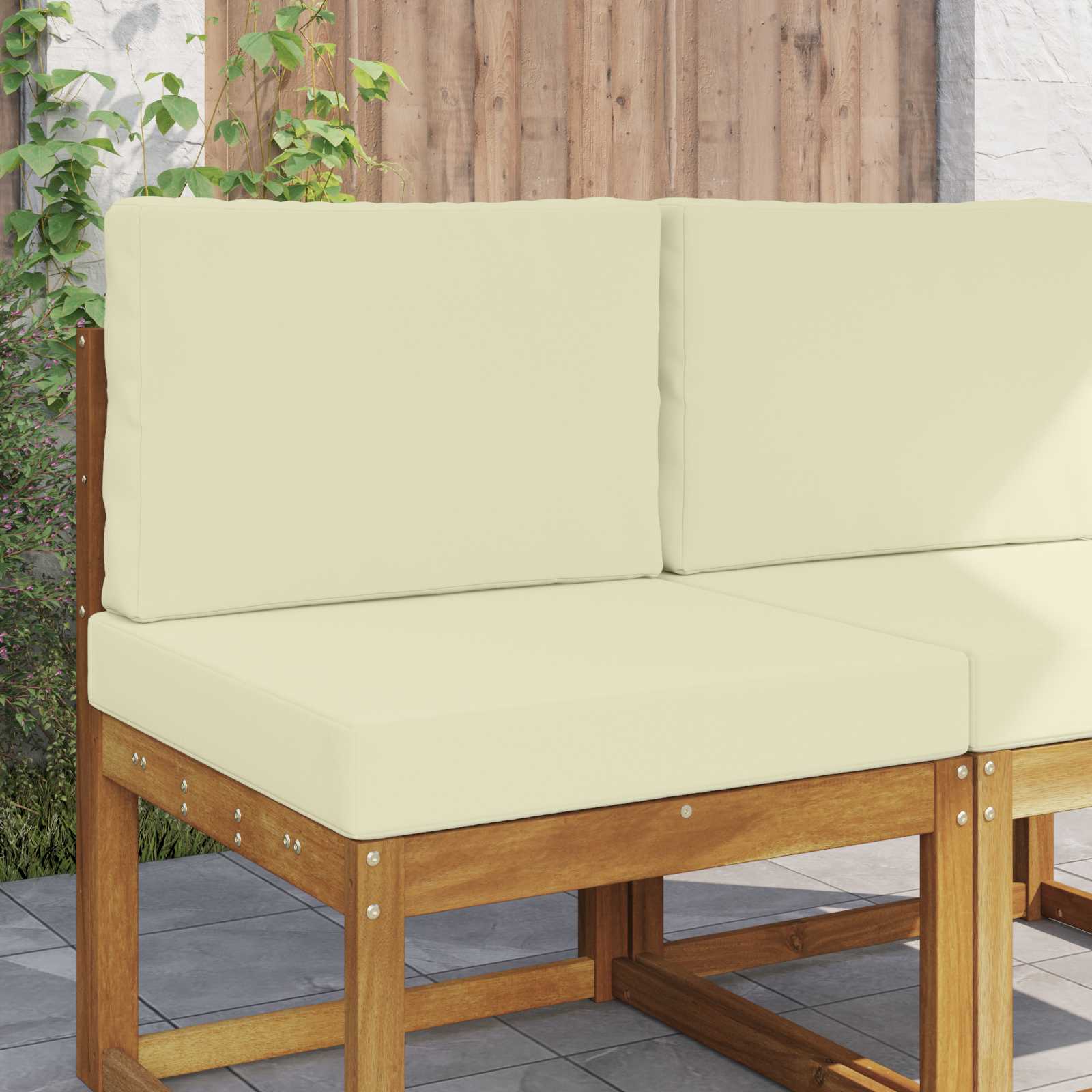 Lauko sofa pagalvėlė 2 pcs Kreminė Poliesteris