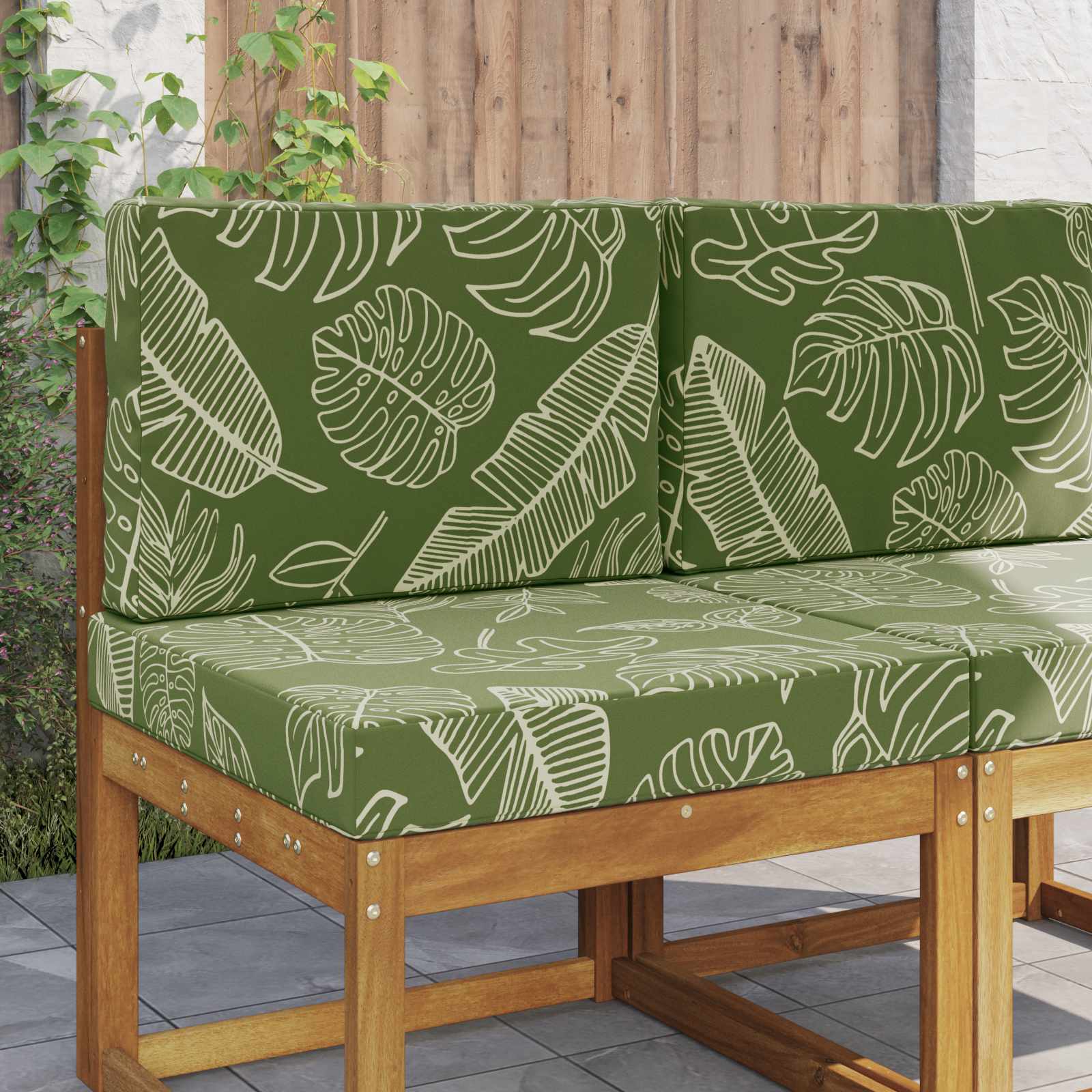 Lauko sofa pagalvėlė 2 pcs Lapų dizainas Poliesteris