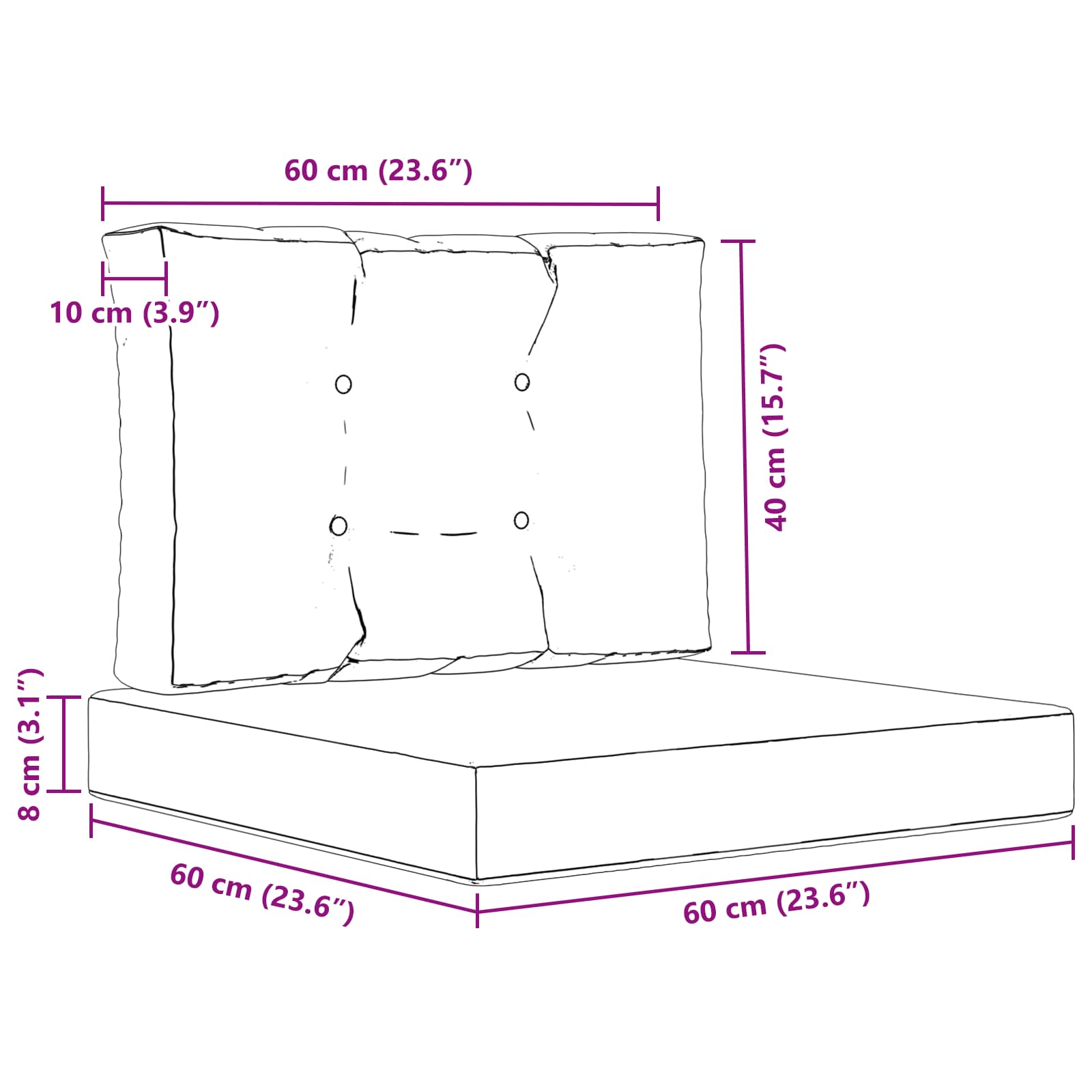 Lauko sofa pagalvėlė 2 pcs Pilka Poliesteris