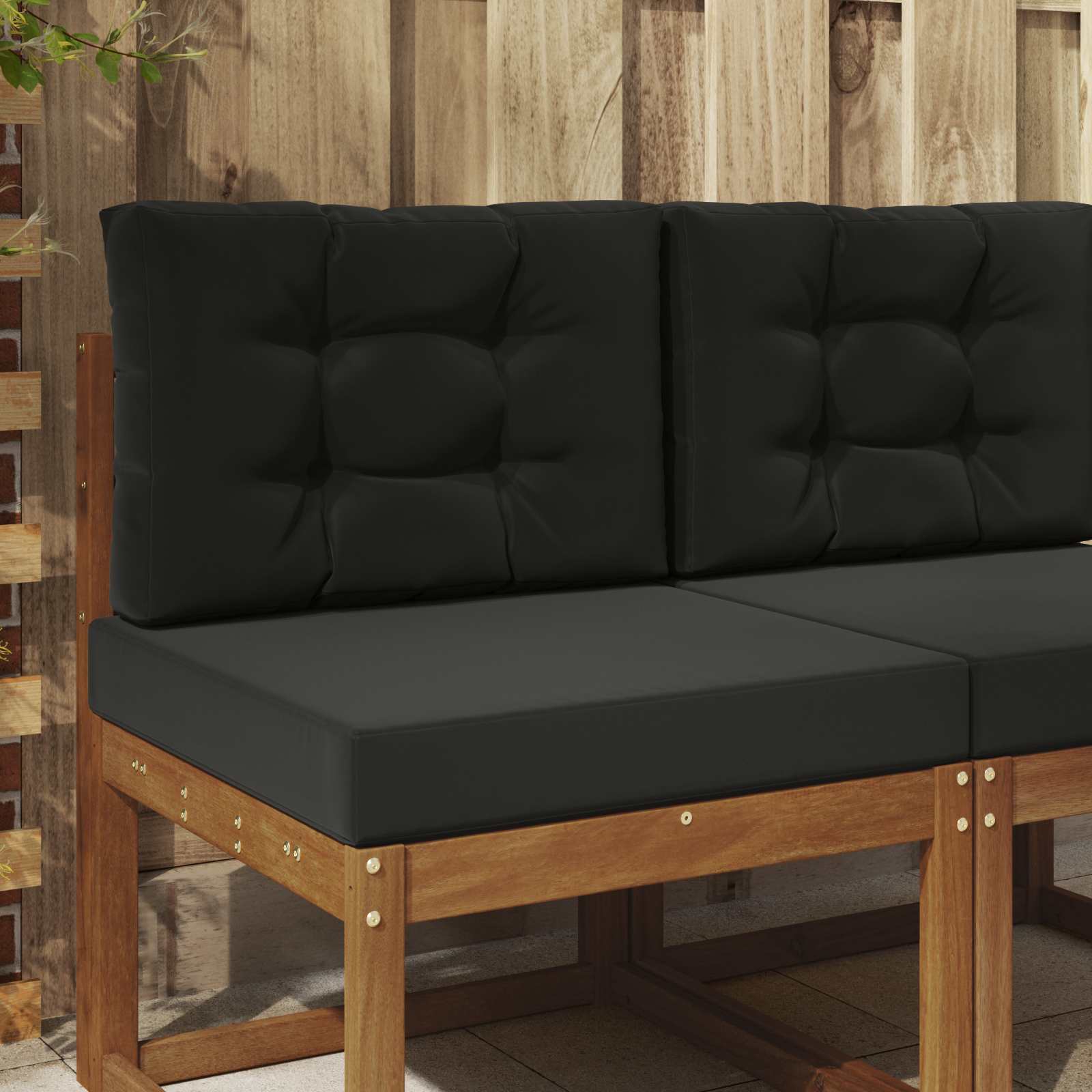Lauko sofa pagalvėlė 2 pcs Juodas Poliesteris