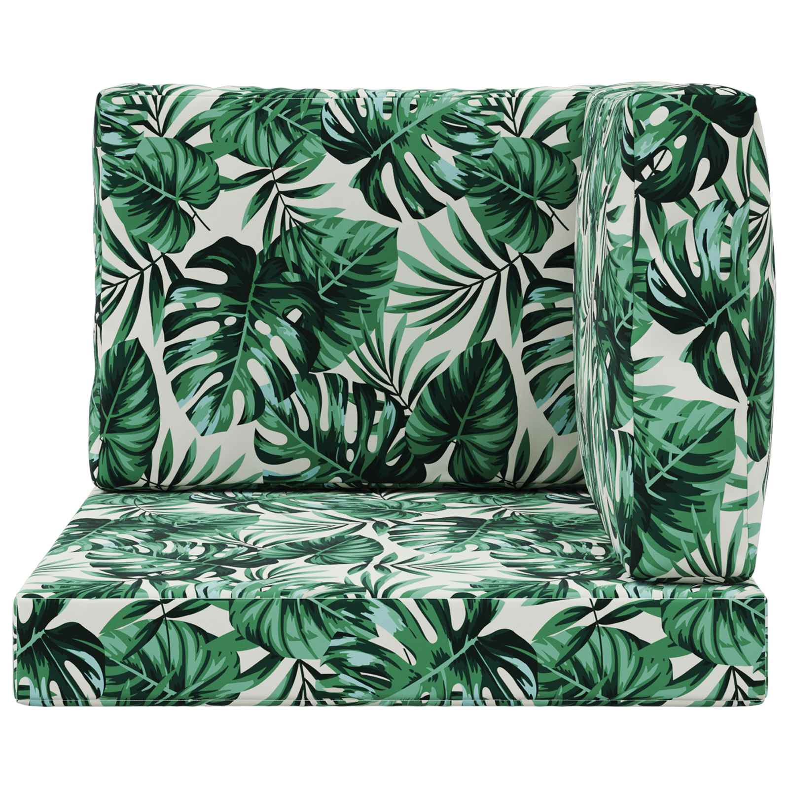 Lauko sofa pagalvėlė 3 pcs Lapų raštas Poliesteris