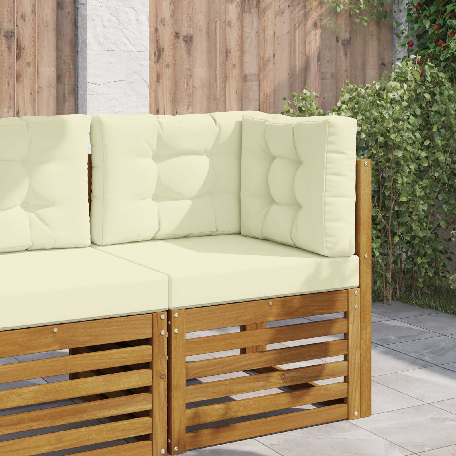 Lauko sofa pagalvėlė 3 pcs Kreminė Poliesteris