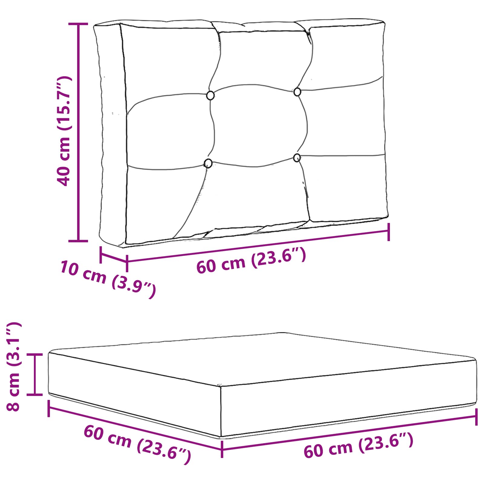 Lauko sofa pagalvėlė 3 pcs Kreminė Poliesteris