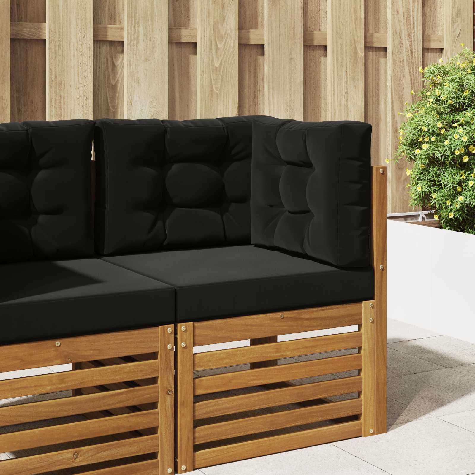 Lauko sofa pagalvėlė 3 pcs Juodas Poliesteris