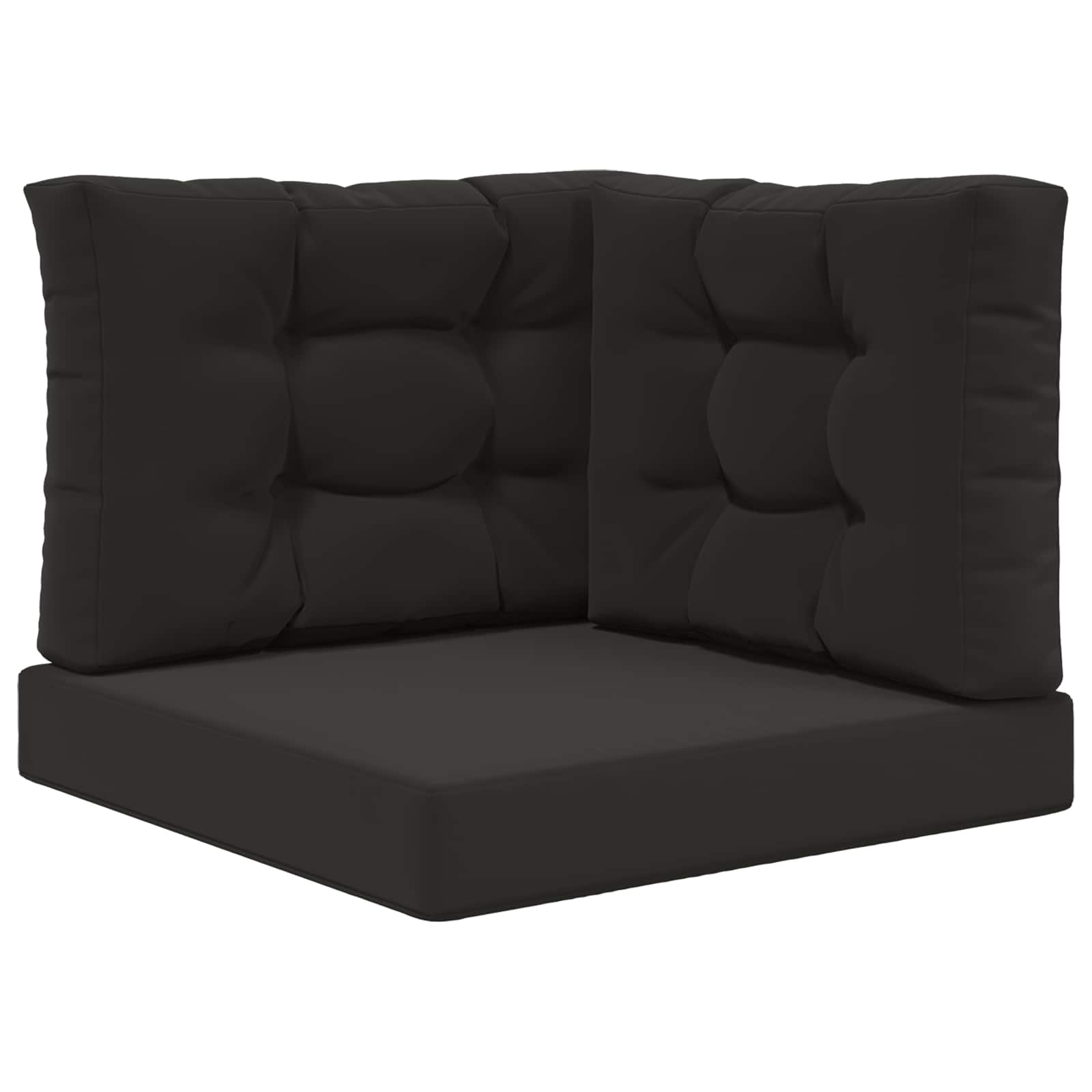 Lauko sofa pagalvėlė 3 pcs Juodas Poliesteris