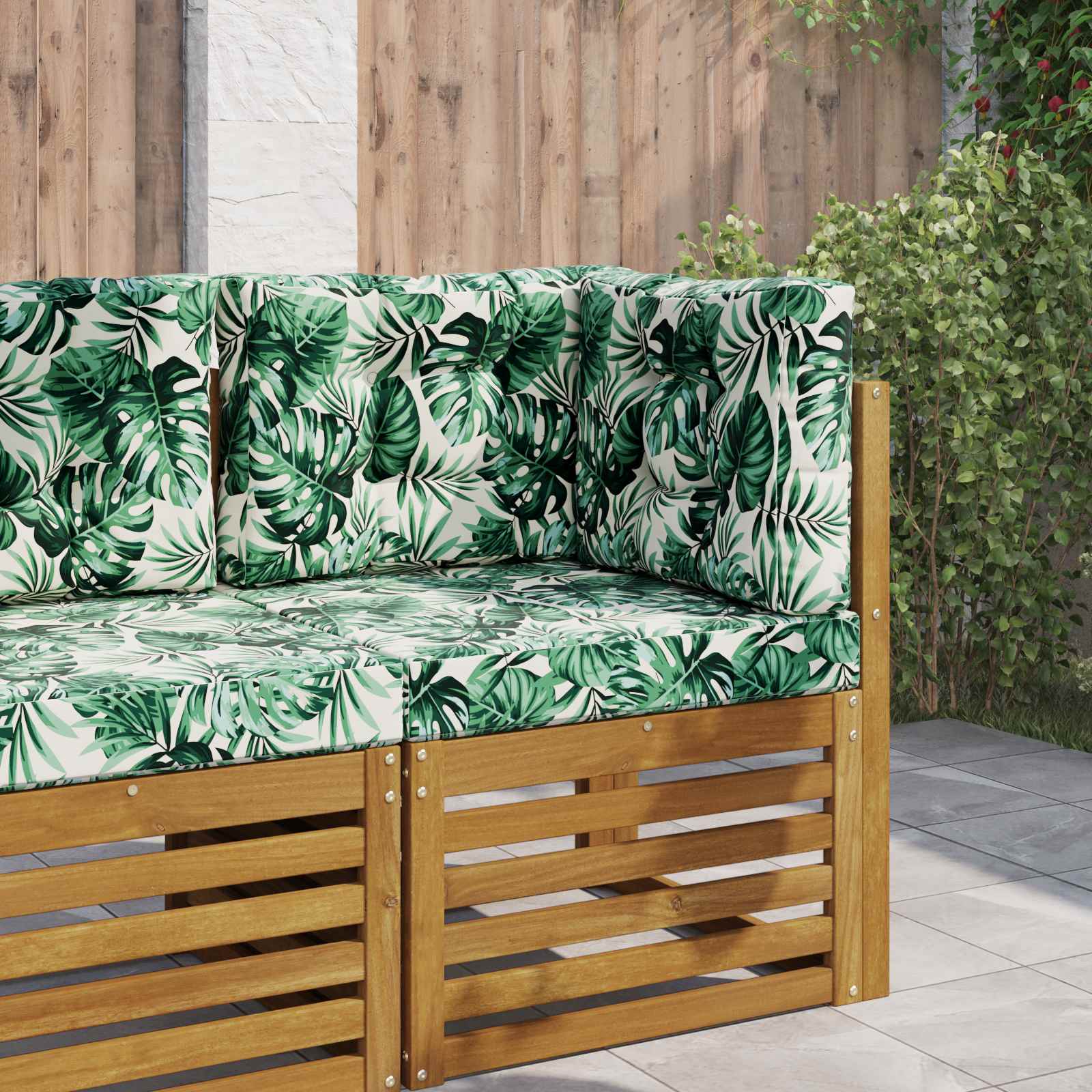 Lauko sofa pagalvėlė 3 pcs Lapų raštas Poliesteris