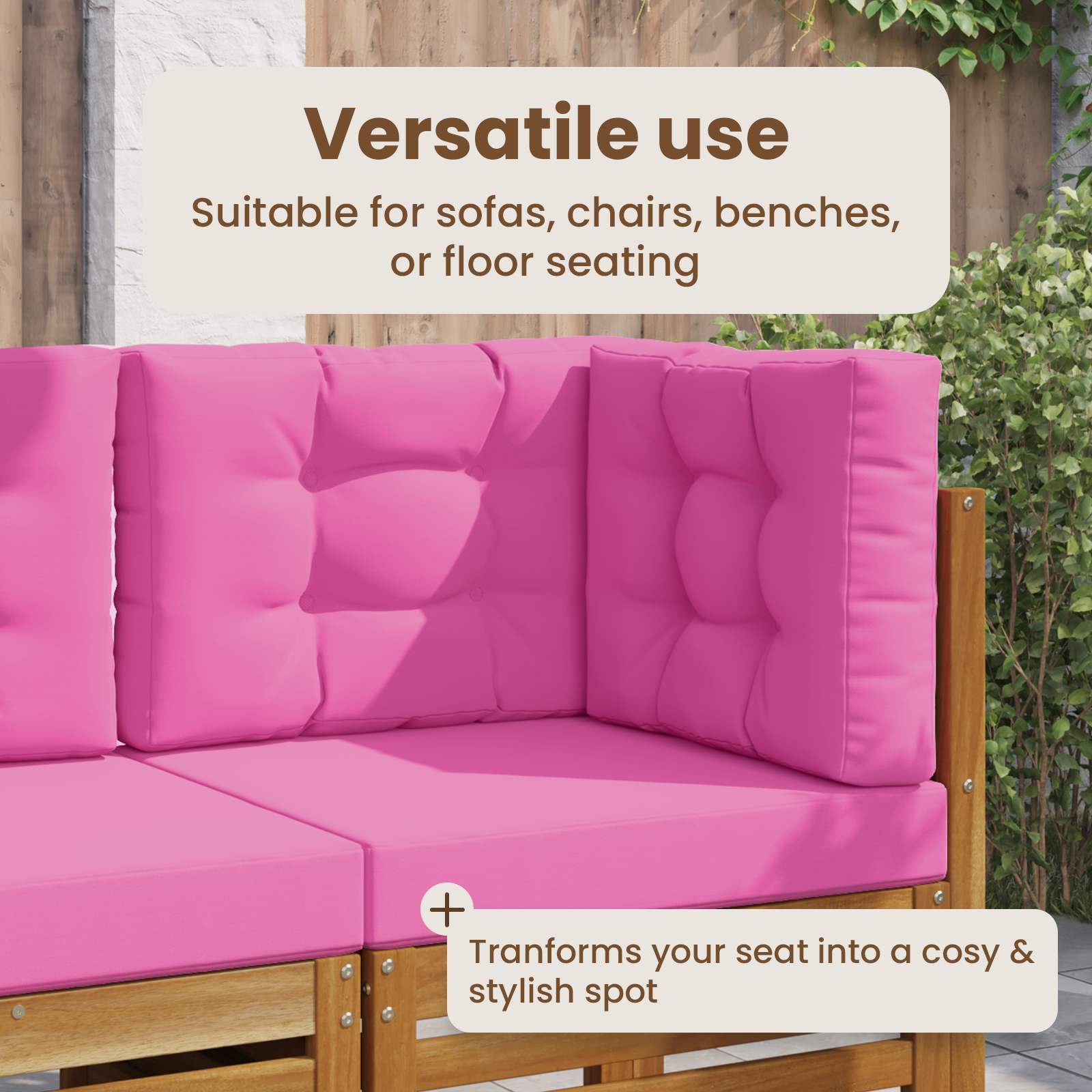 Lauko sofa pagalvėlė 3 pcs Rožinė Poliesteris