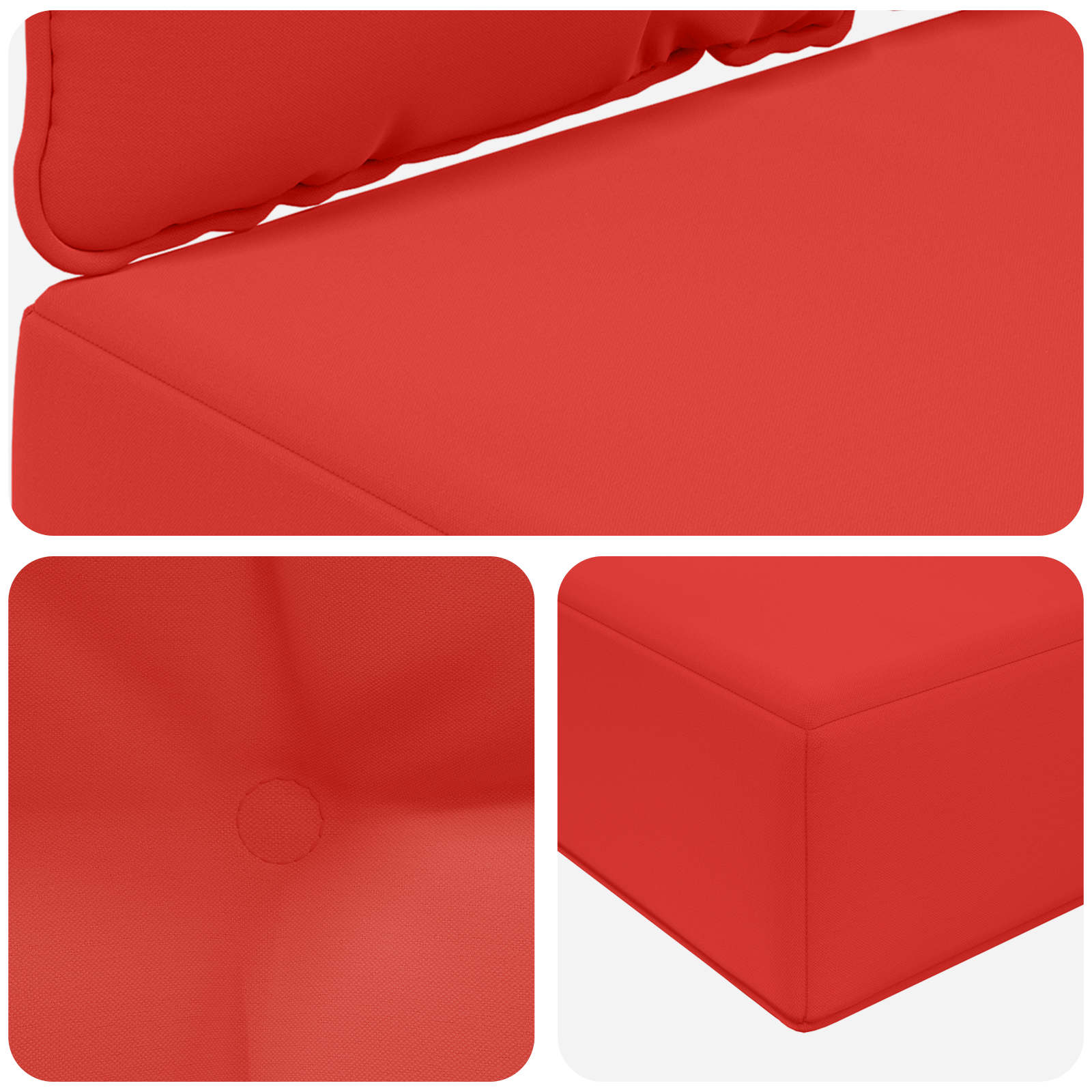 Lauko sofa pagalvėlė 3 pcs Raudona Poliesteris