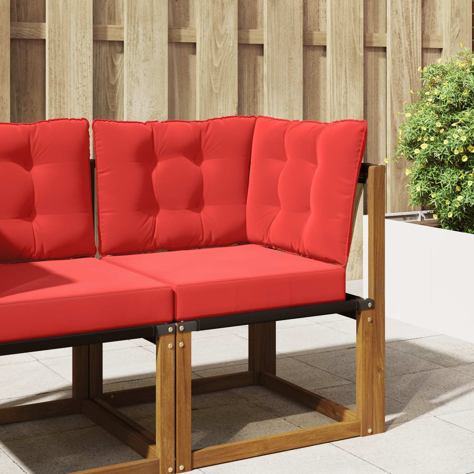 Lauko sofa pagalvėlė 3 pcs Raudona Poliesteris