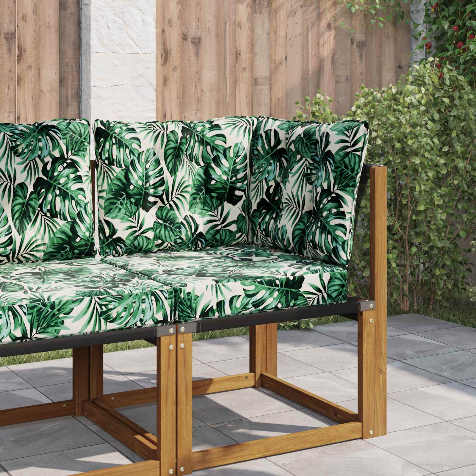 Lauko sofa pagalvėlė 3 pcs Lapų raštas Poliesteris