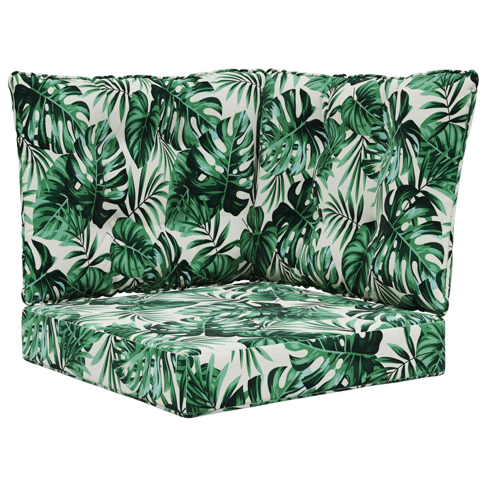 Lauko sofa pagalvėlė 3 pcs Lapų raštas Poliesteris