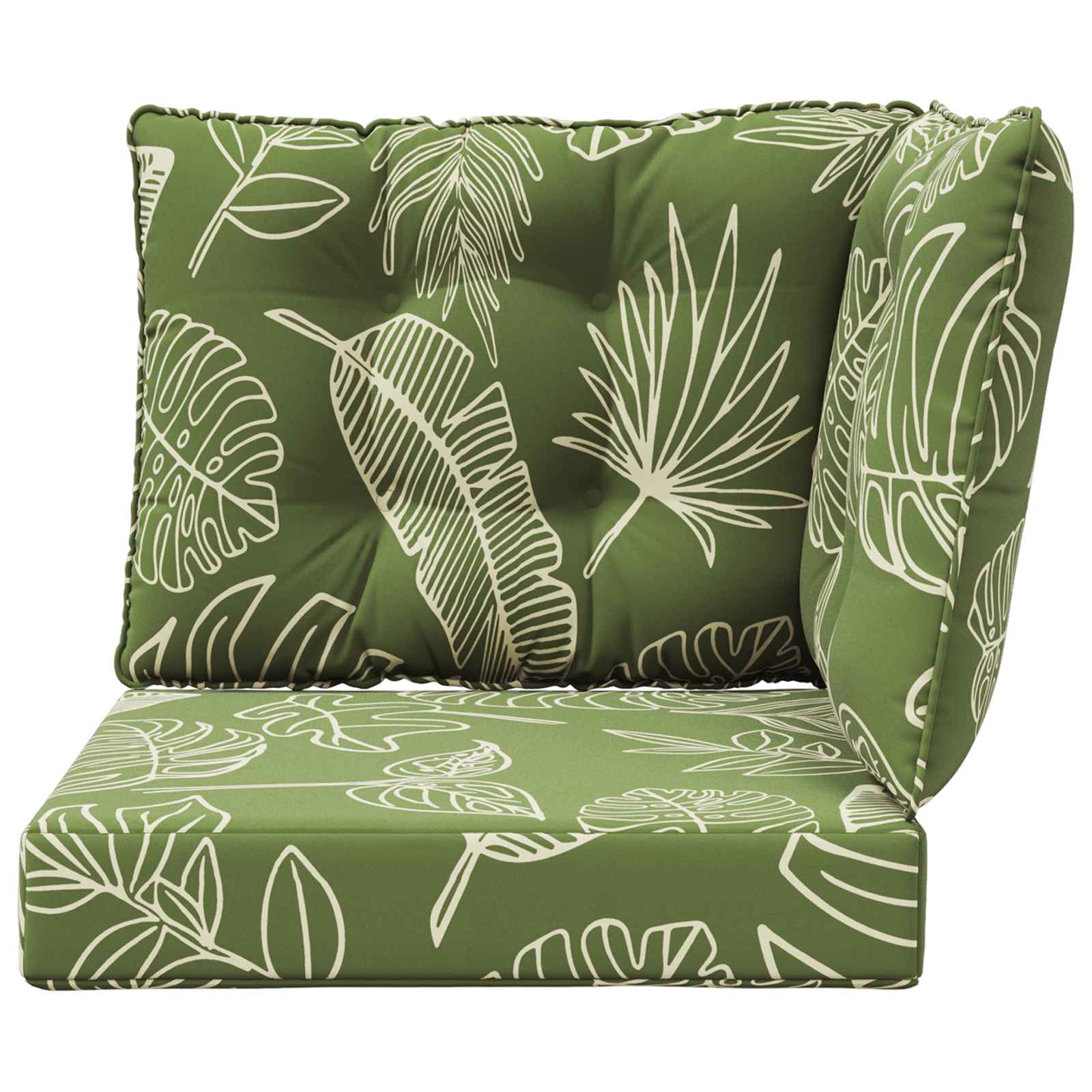 Lauko sofa pagalvėlė 3 pcs Lapų dizainas Poliesteris