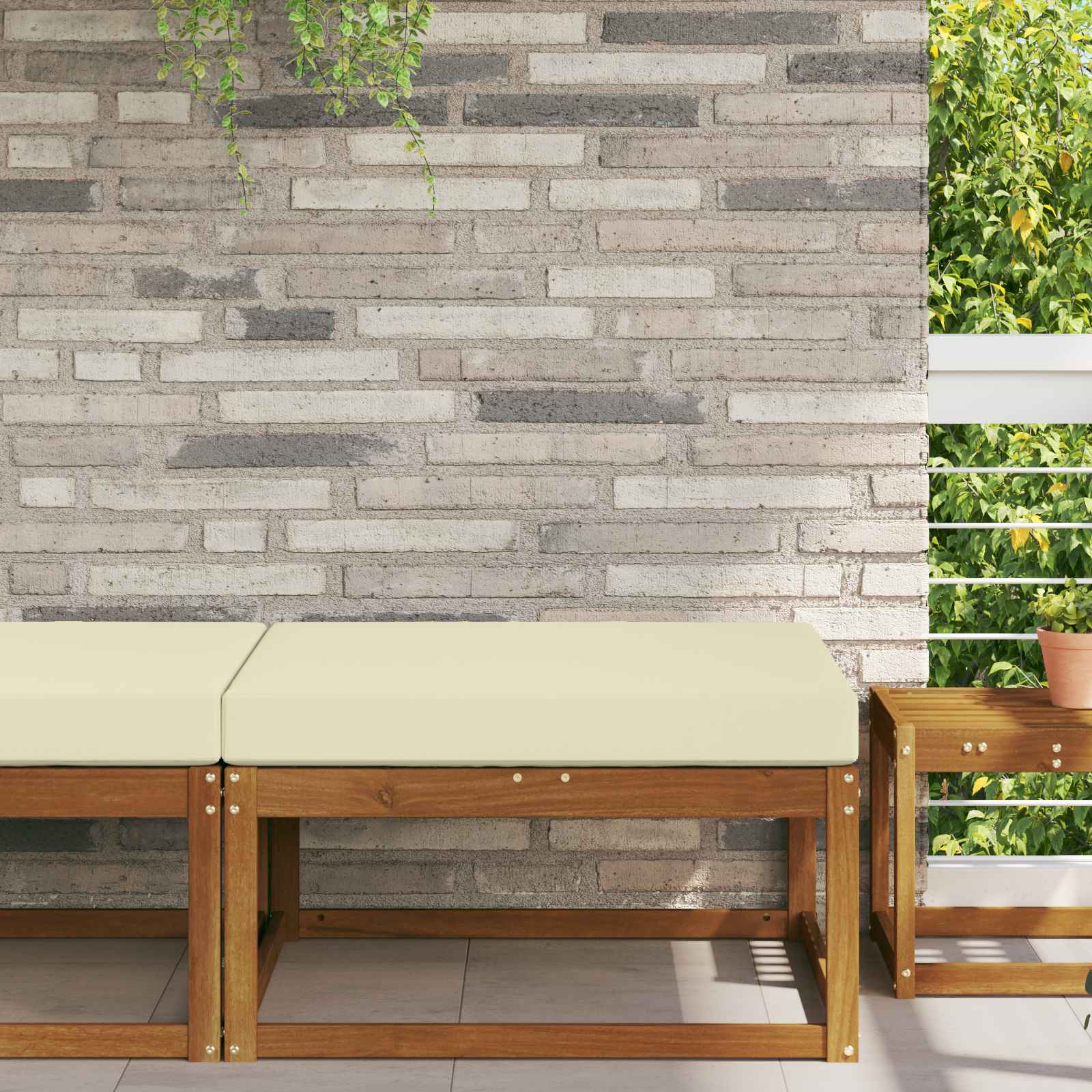 Lauko sofa pagalvėlė Kreminė 80 x 80 x 8 cm Poliesteris