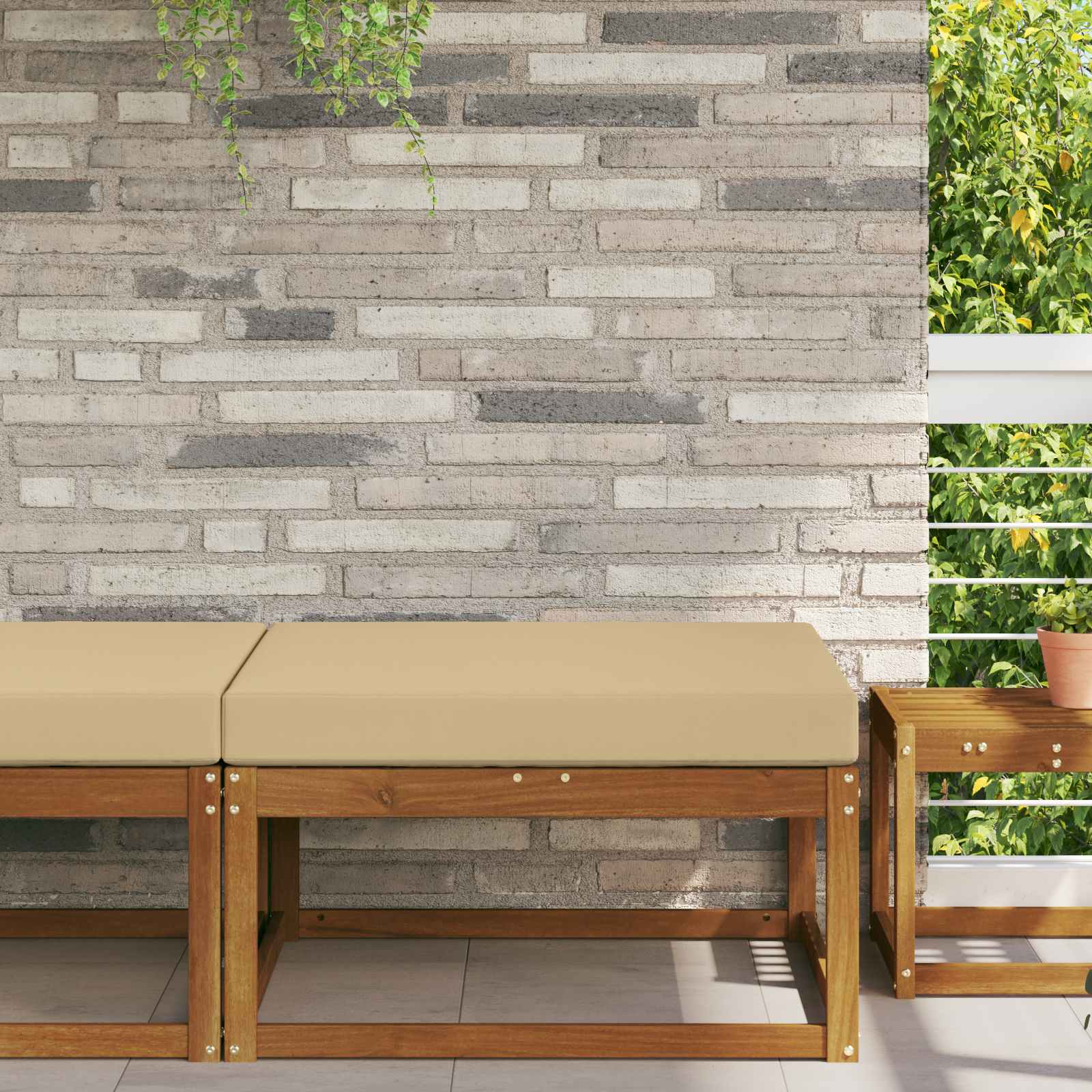 Lauko sofa pagalvėlė Smėlio 80 x 80 x 8 cm Poliesteris
