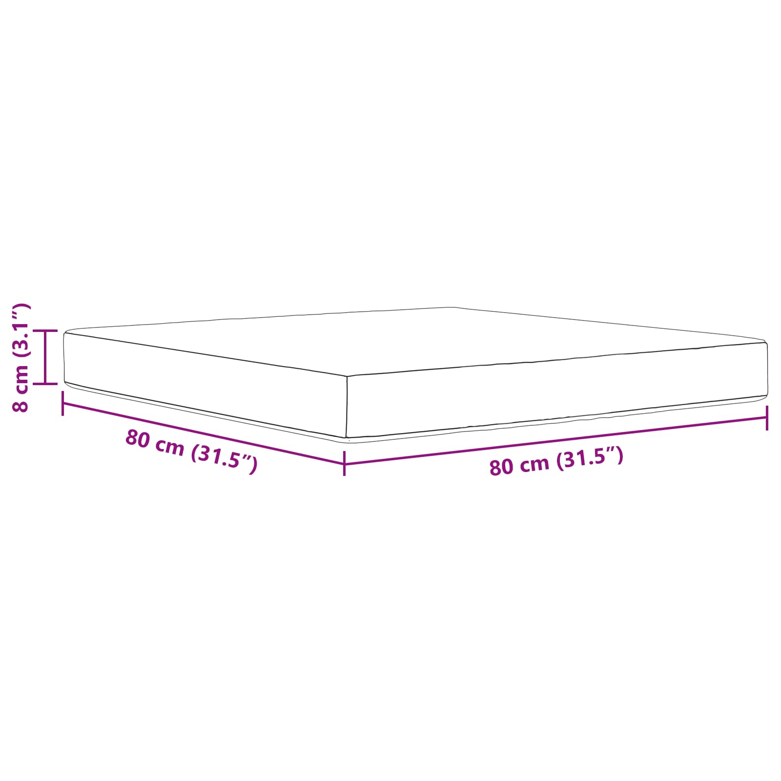 Lauko sofa pagalvėlė Smėlio 80 x 80 x 8 cm Poliesteris