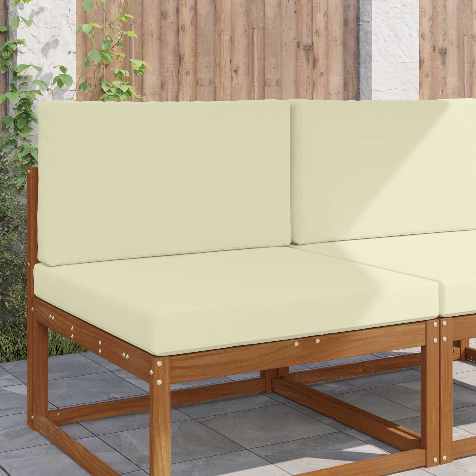 Lauko sofa pagalvėlė 2 pcs Kreminė Poliesteris