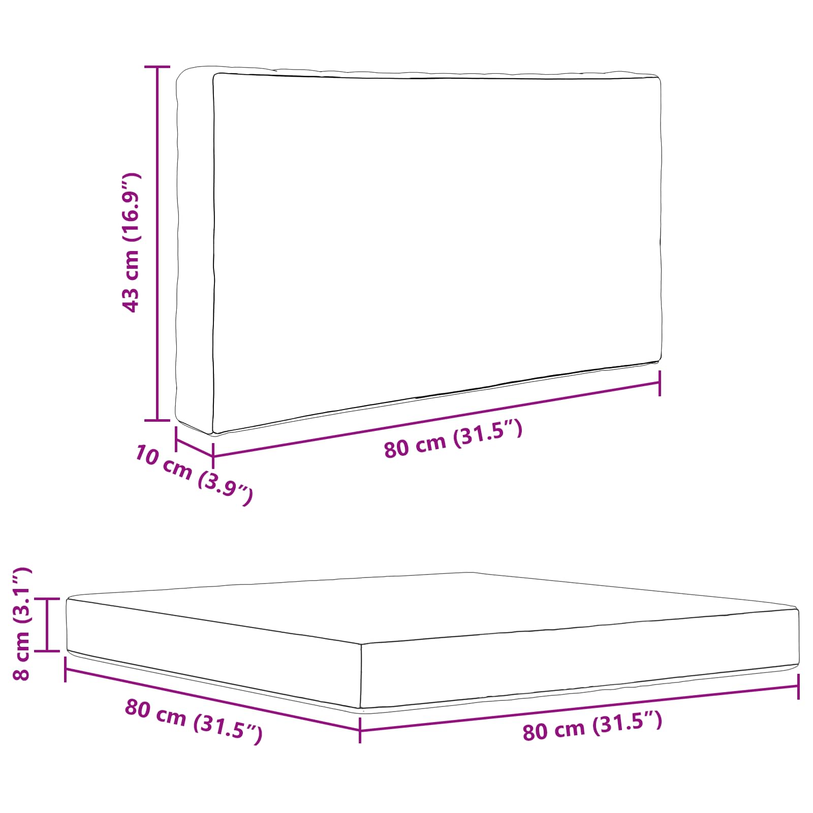 Lauko sofa pagalvėlė 2 pcs Kreminė Poliesteris